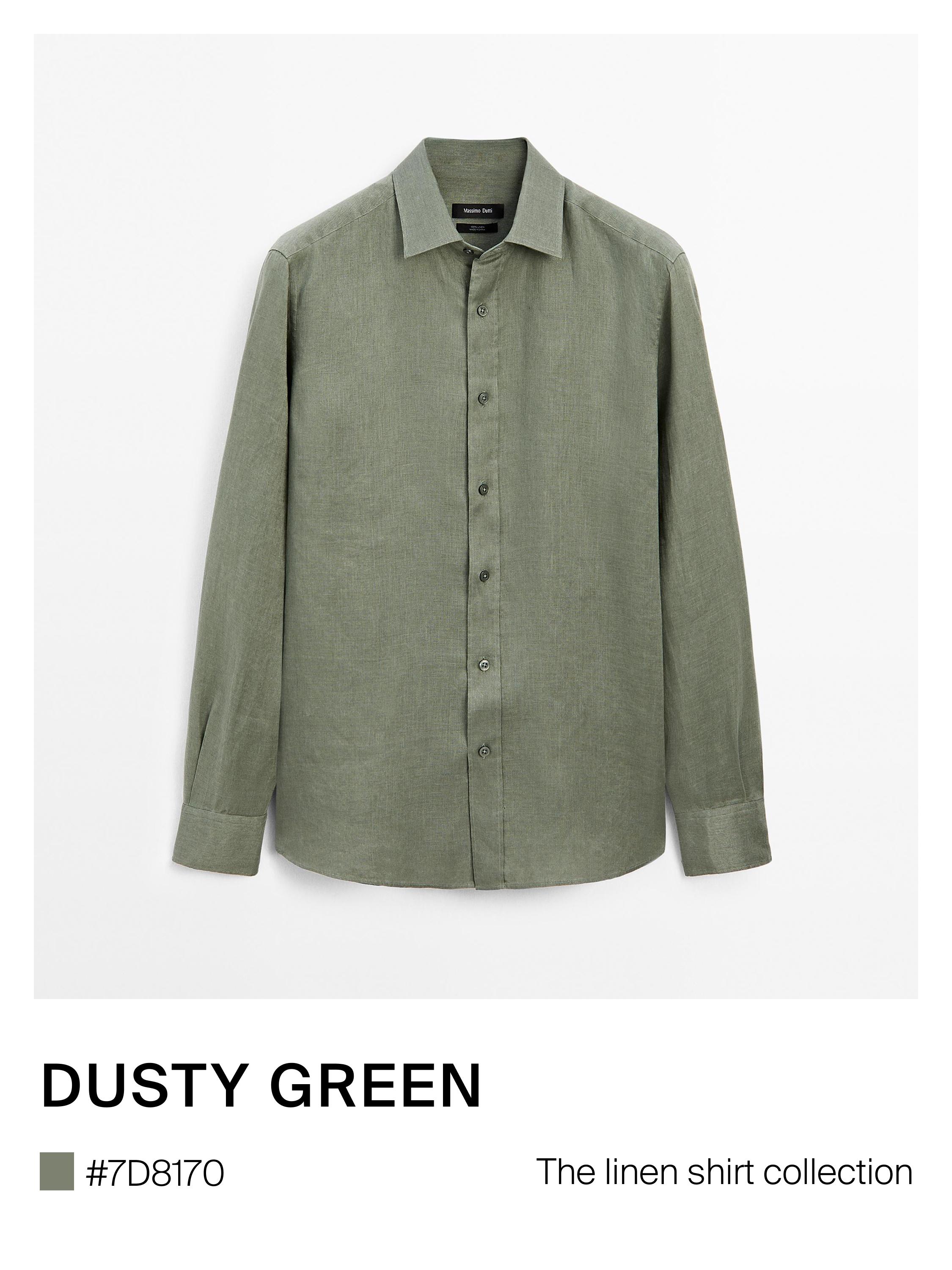 100% linen slim fit shirt