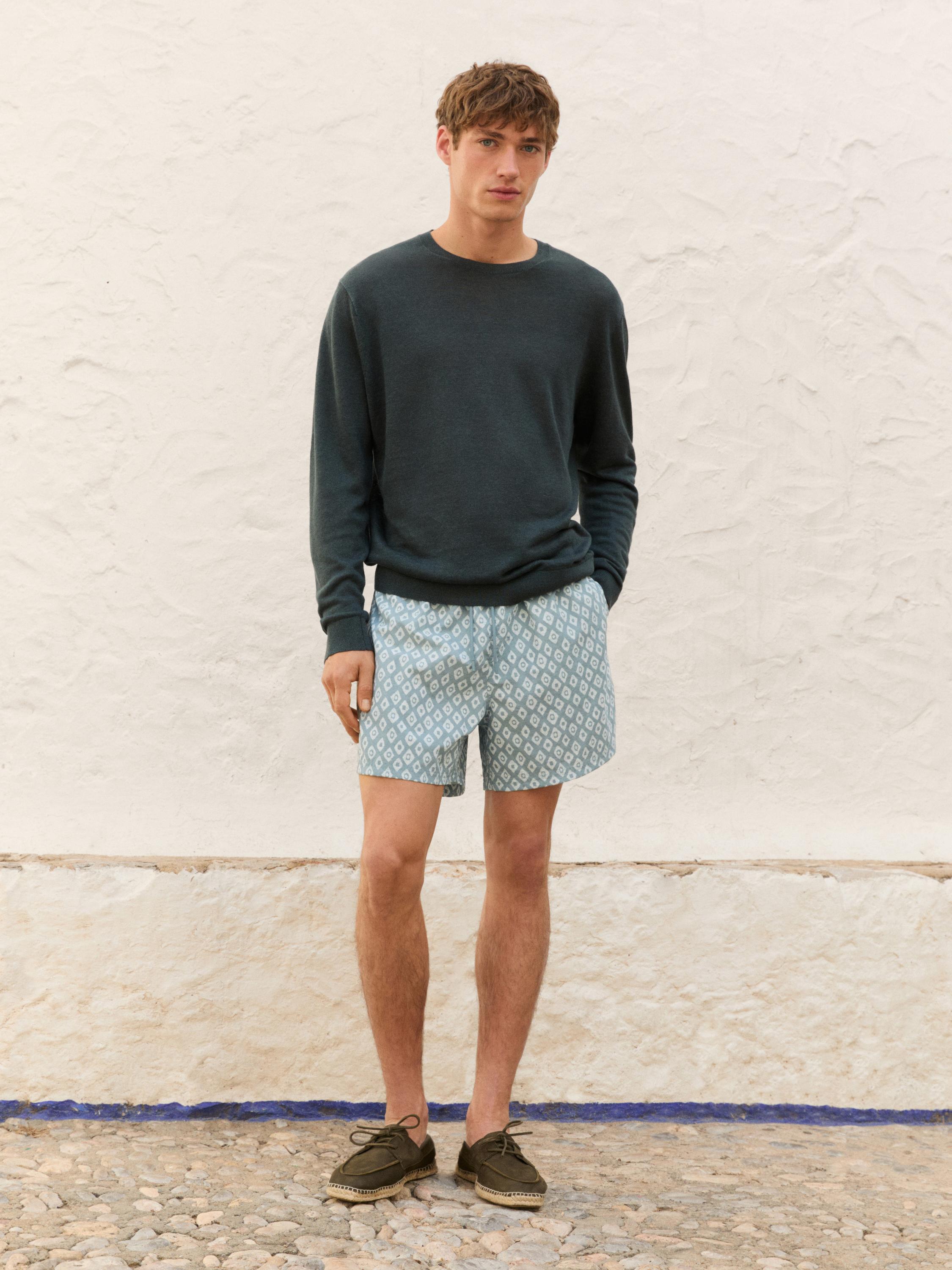 Short fit printed swimming trunks