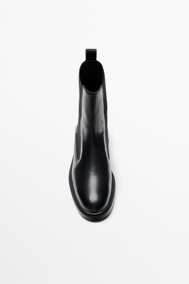 Flat leather Chelsea boots — BLACK 3
