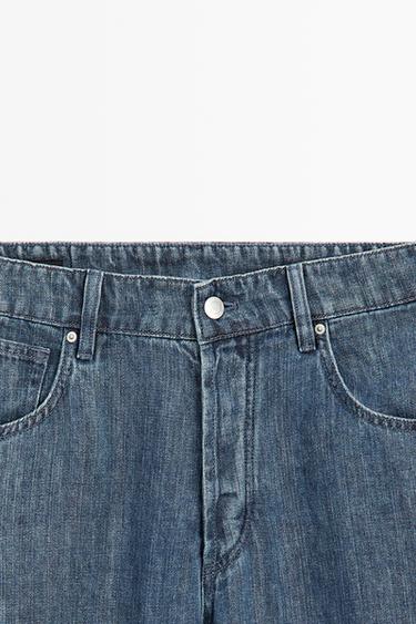 100% linen wide-leg jeans — DARK BLUE 4