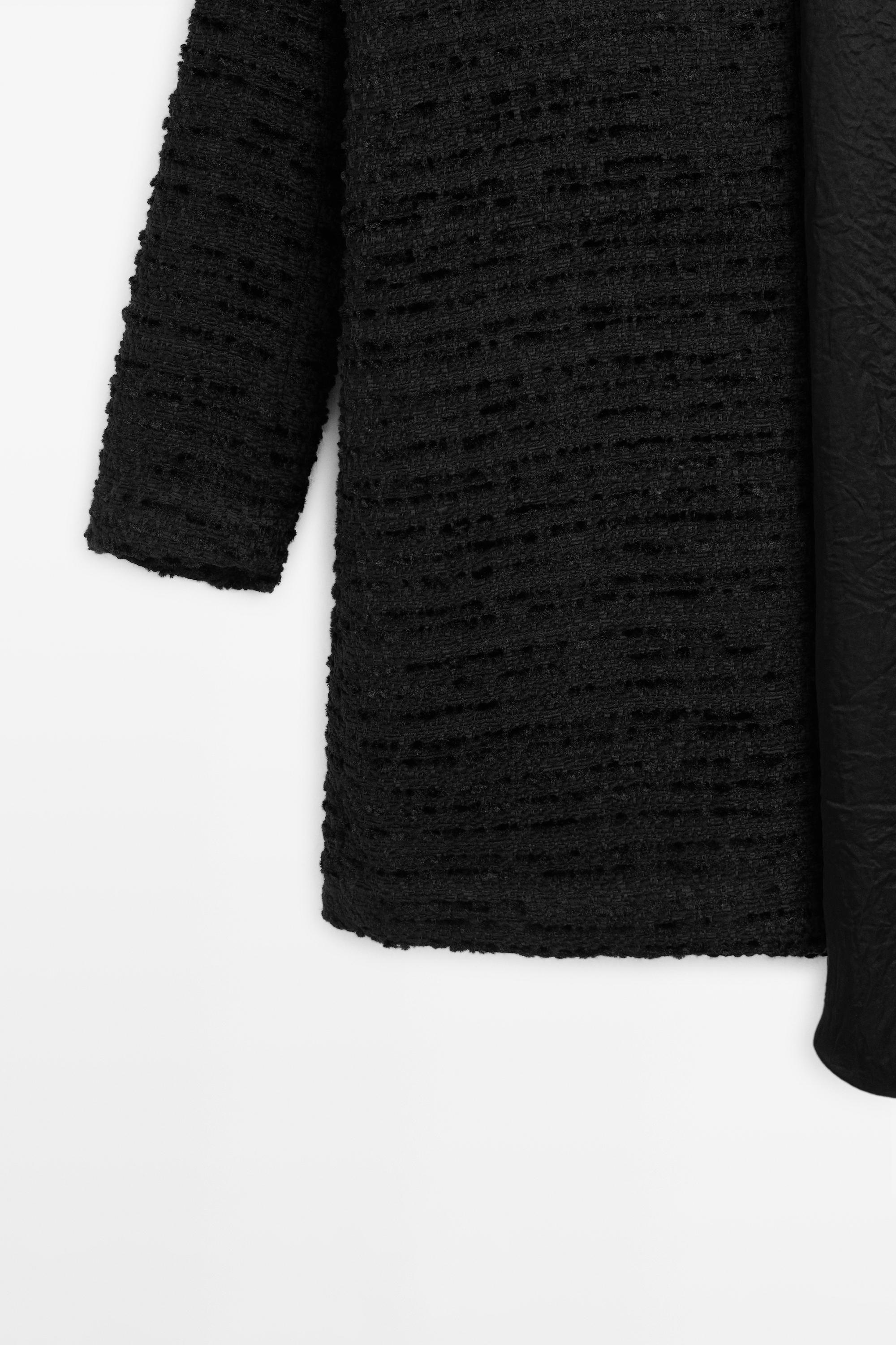 Short V-neckline dress with tie detail - STUDIO — BLACK