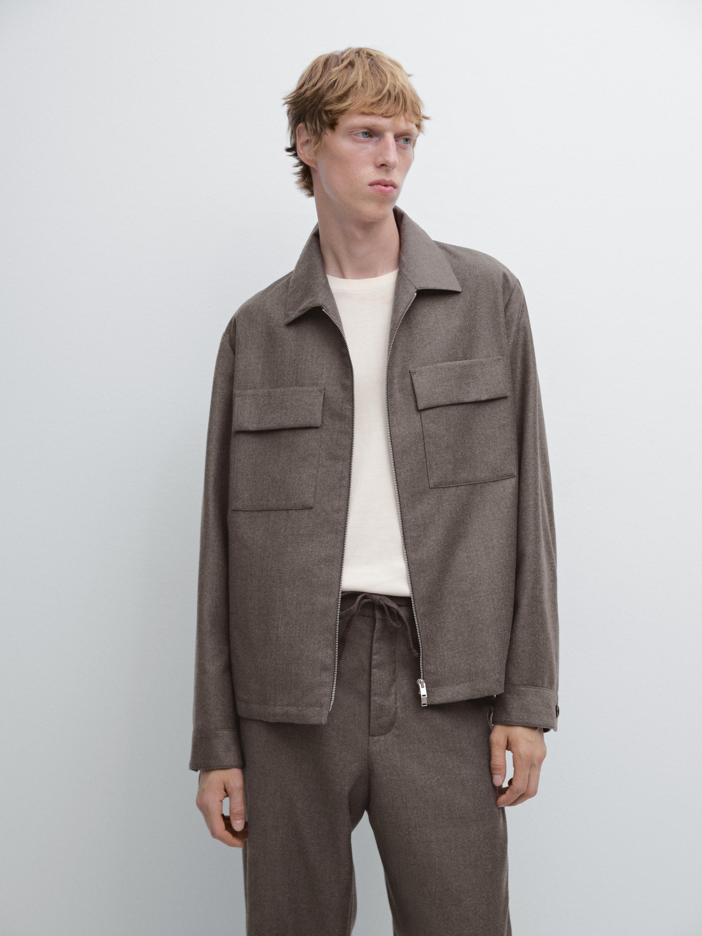 100% wool flannel jacket