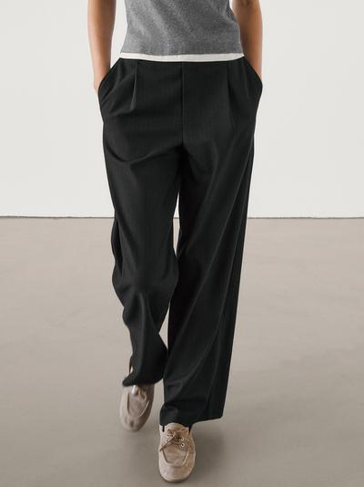 Straight Leg Trousers in Stampa Moka and Menta main image 0