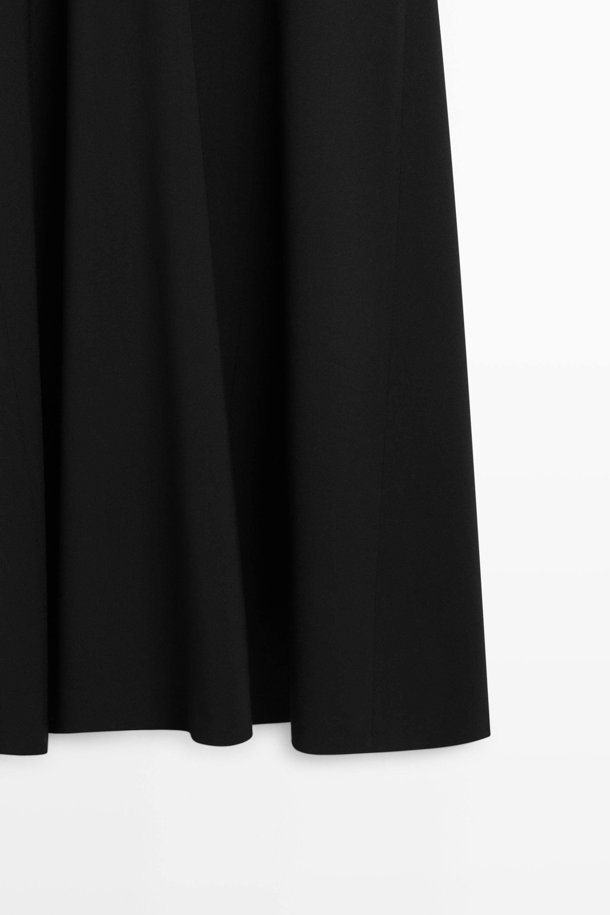 Long sleeve midi dress — BLACK