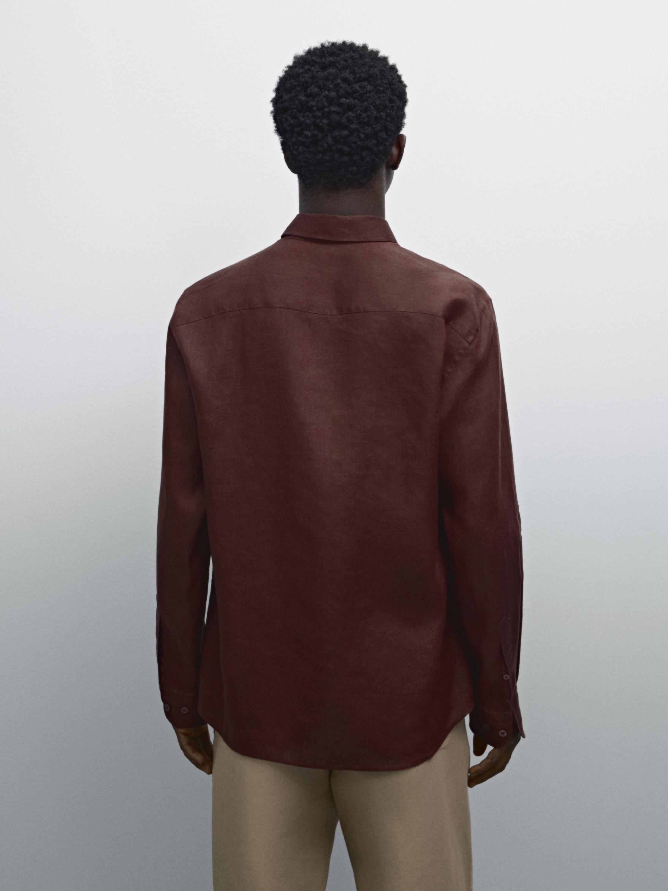 100% linen slim fit shirt