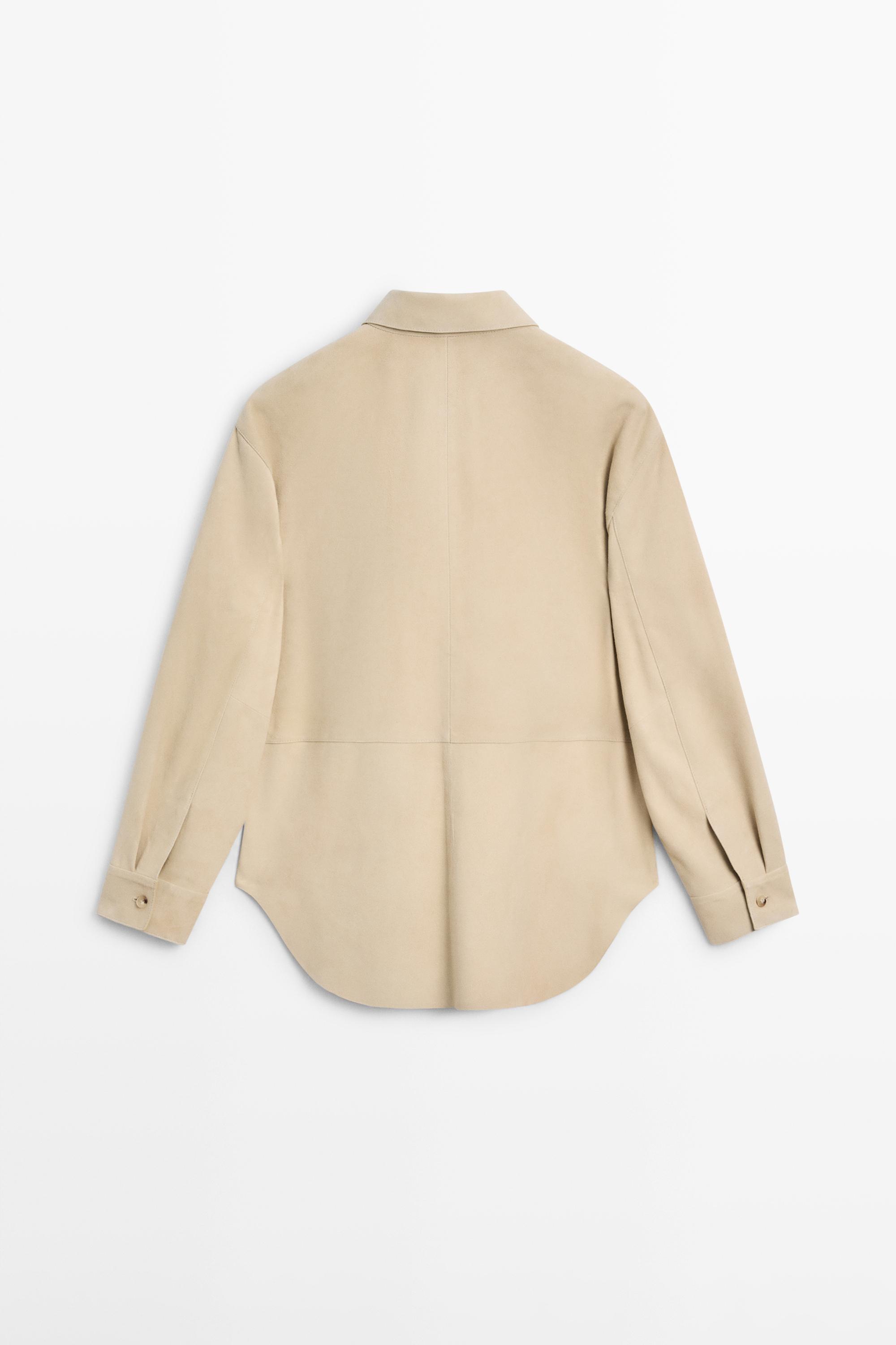 Suede leather shirt — SAND