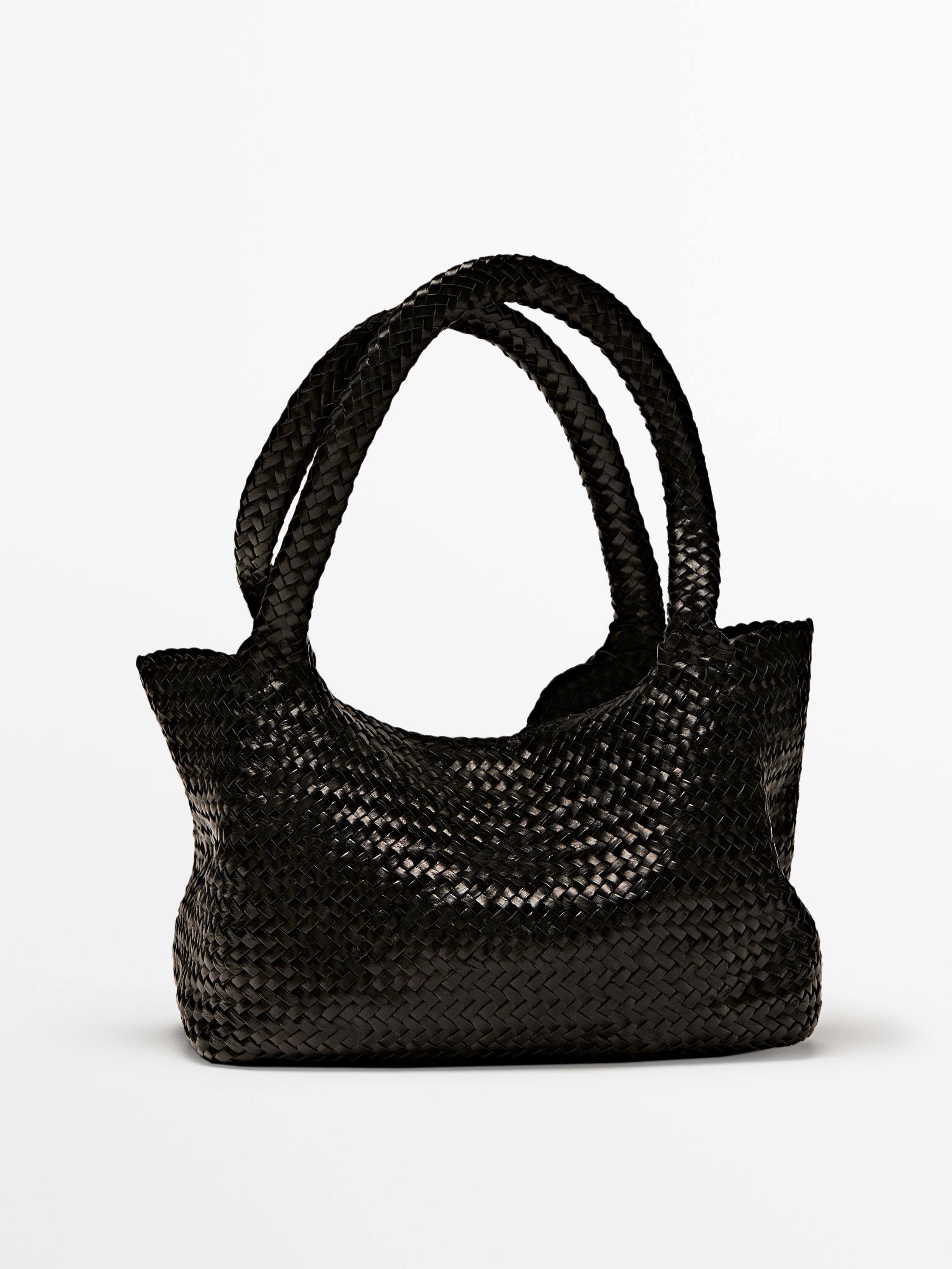 Medium braided nappa leather tote bag