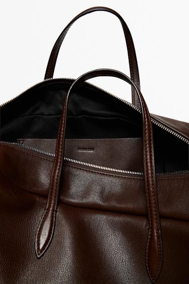 Medium duffle bag in nappa leather — BROWN 6