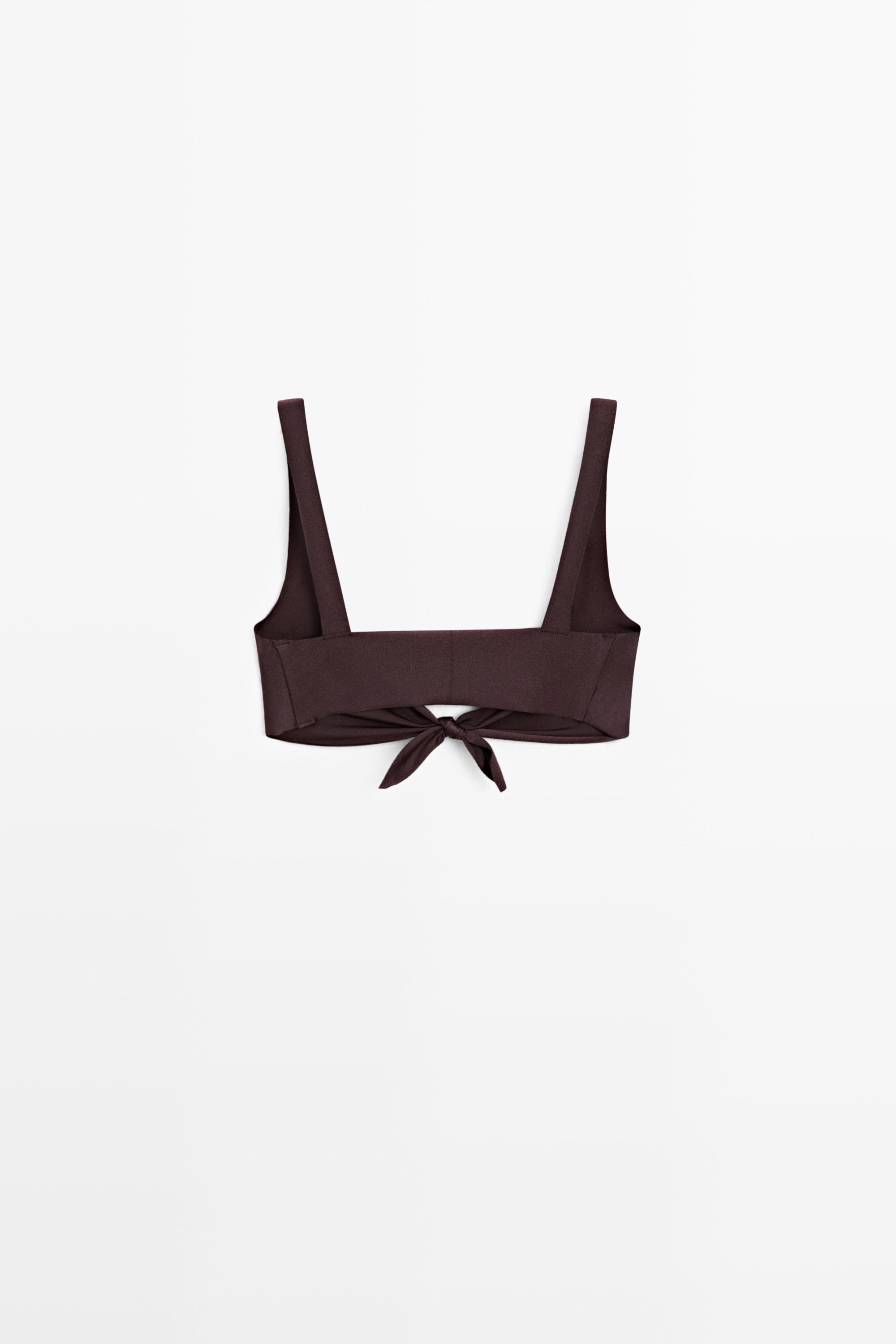 Shimmery bikini top — BROWN
