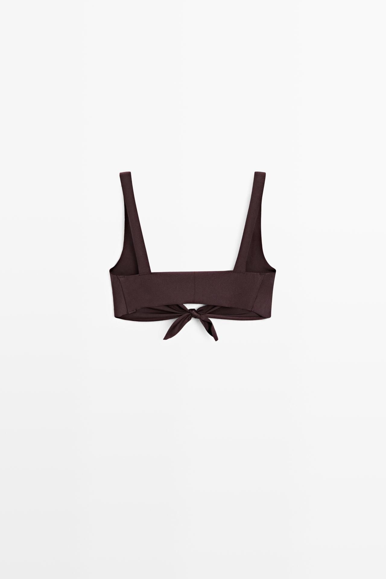 Shimmery bikini top — BROWN