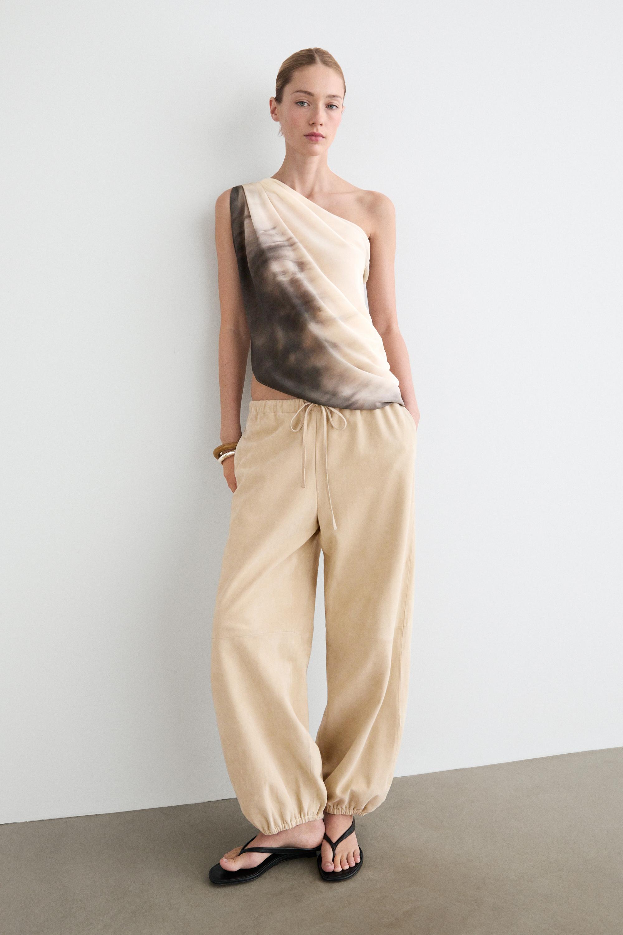 Asymmetric draped top — GREY BLUE