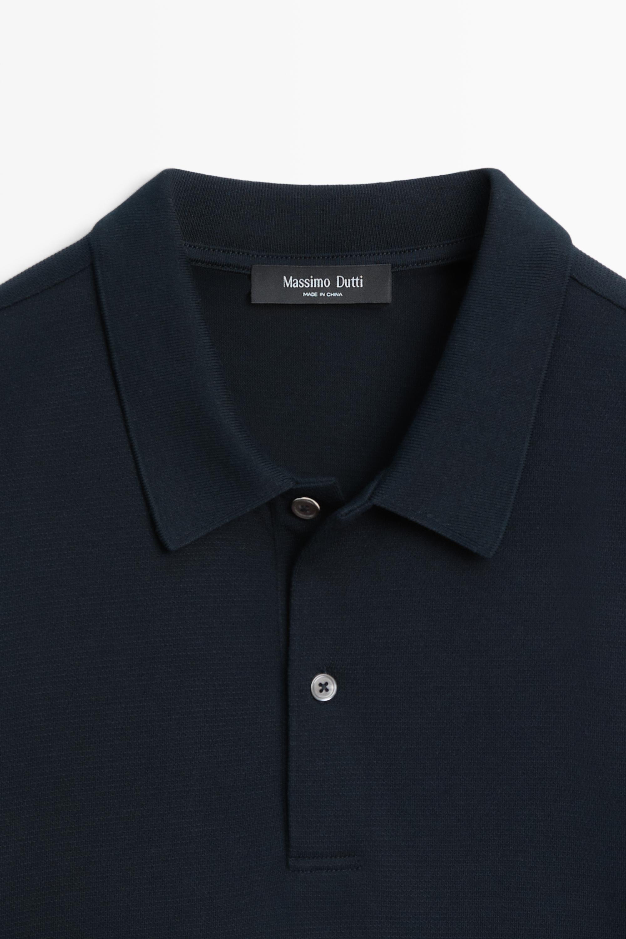 100% cotton structured polo shirt — NAVY BLUE