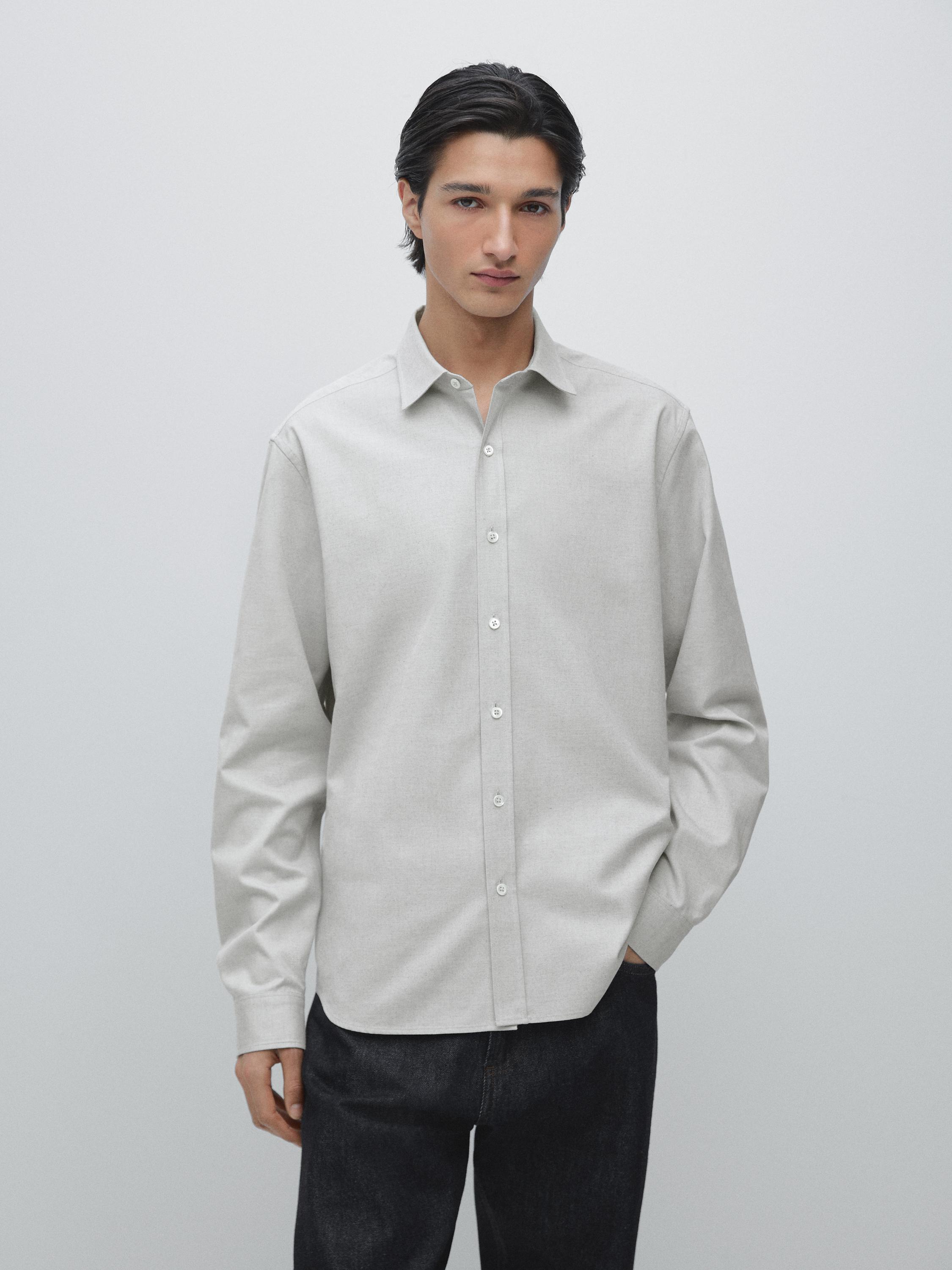 Chemise regular fit en coton mélangé
