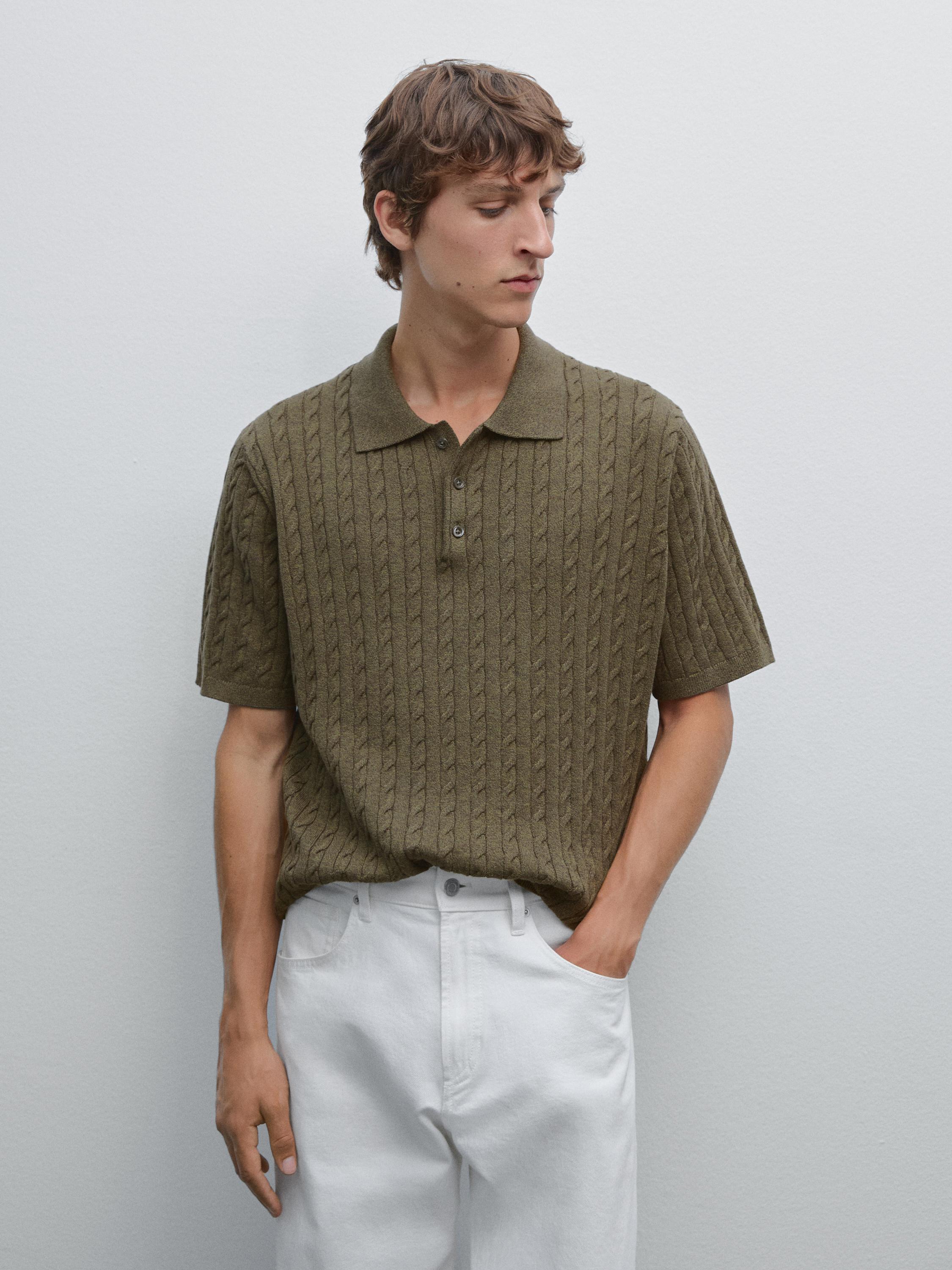 Polo en maille tressée