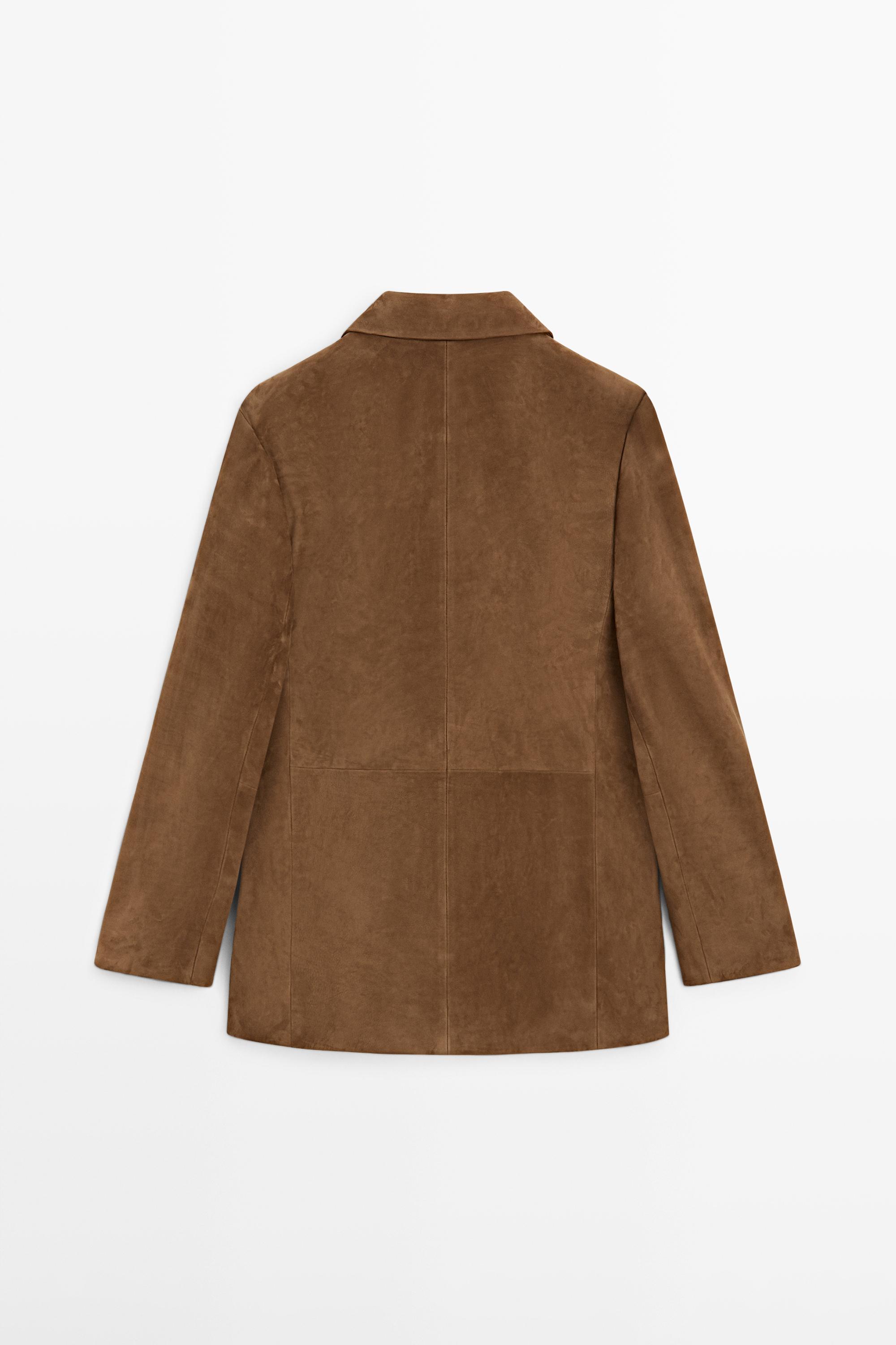 100% Suede lapel blazer — CAMEL