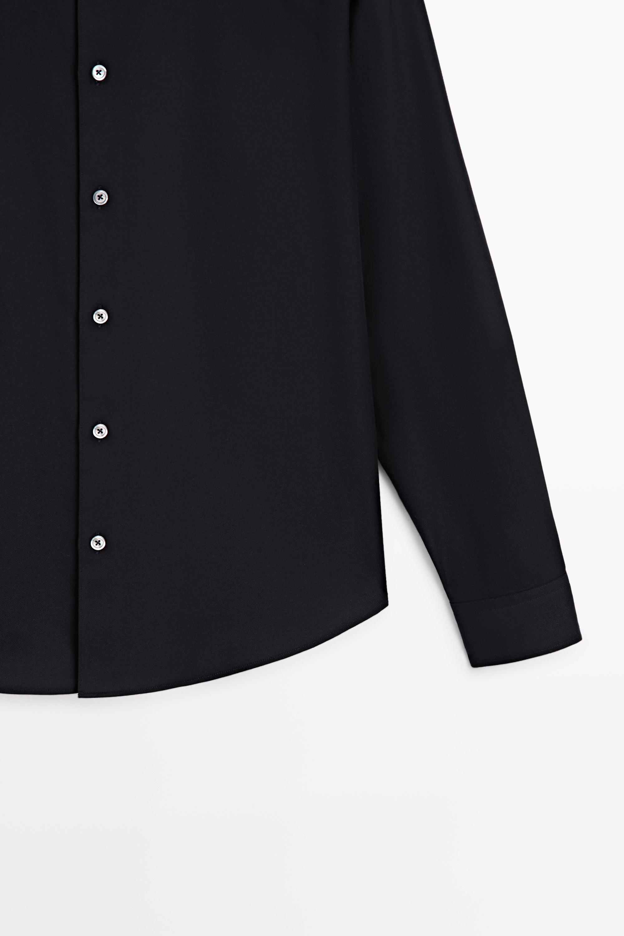 100% Cotton Twill Regular Fit Shirt — NAVY BLUE