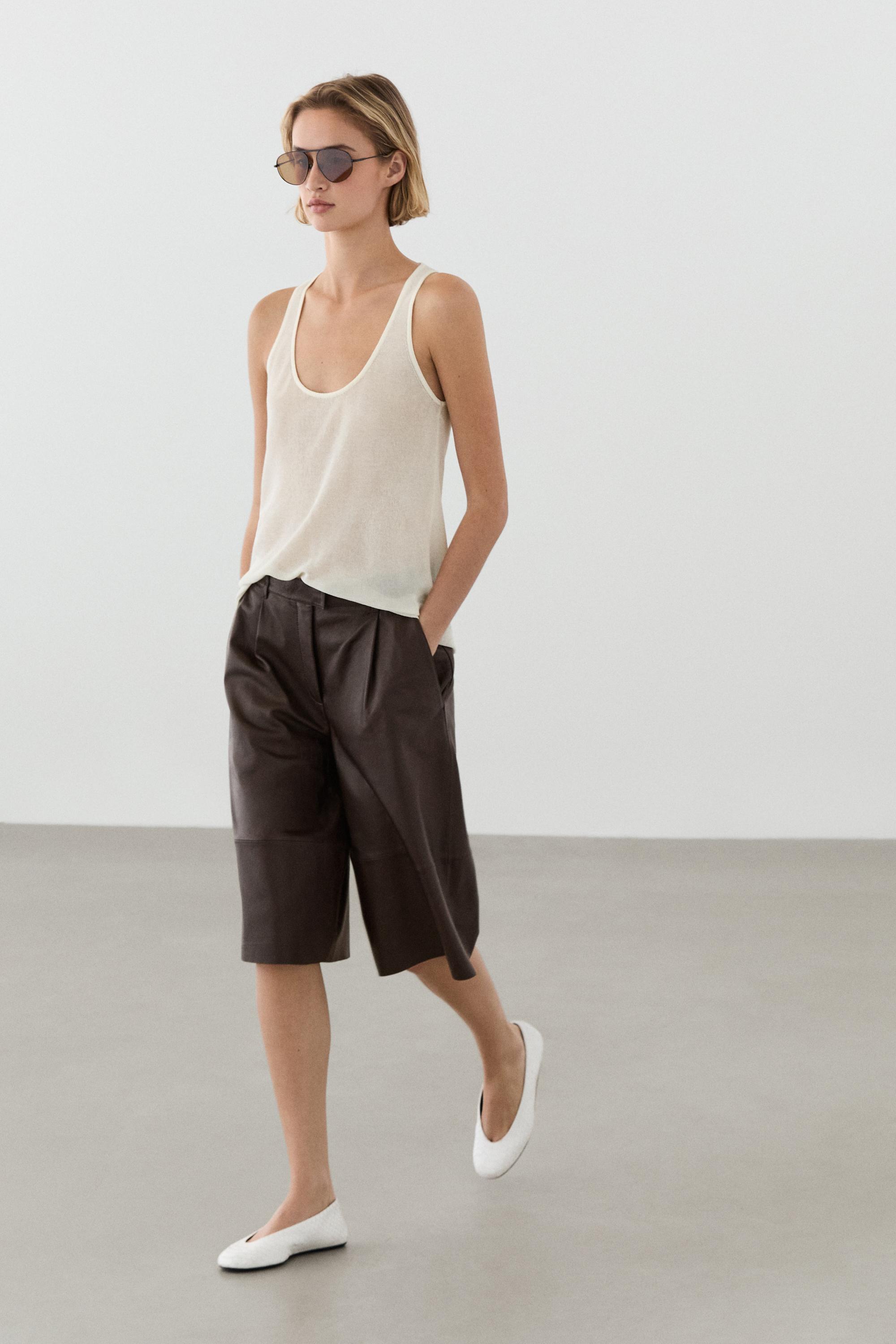 100% linen strappy top — Off white