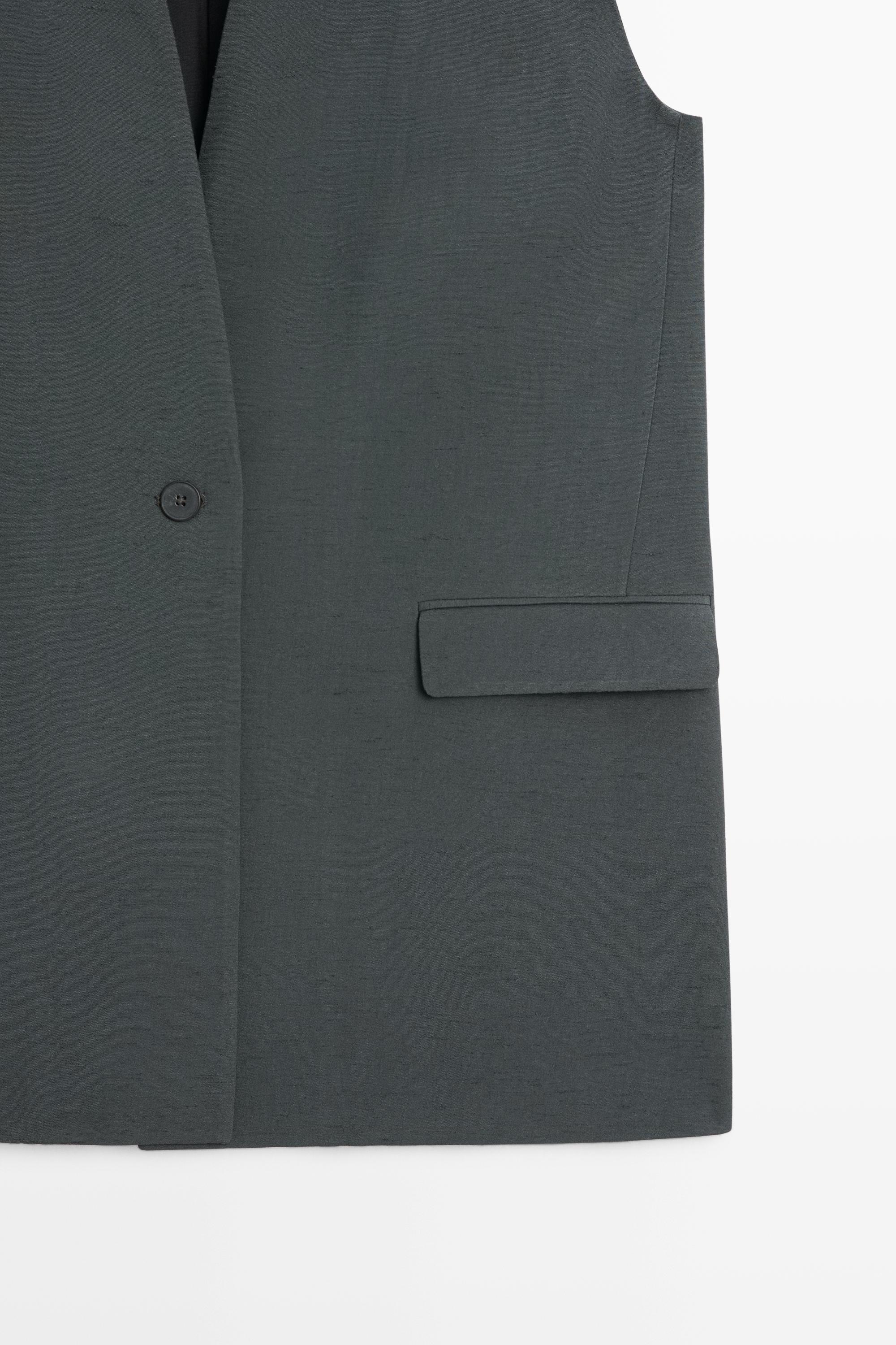 V-neck vest total look - STUDIO — PETROLEUM (alternate view)
