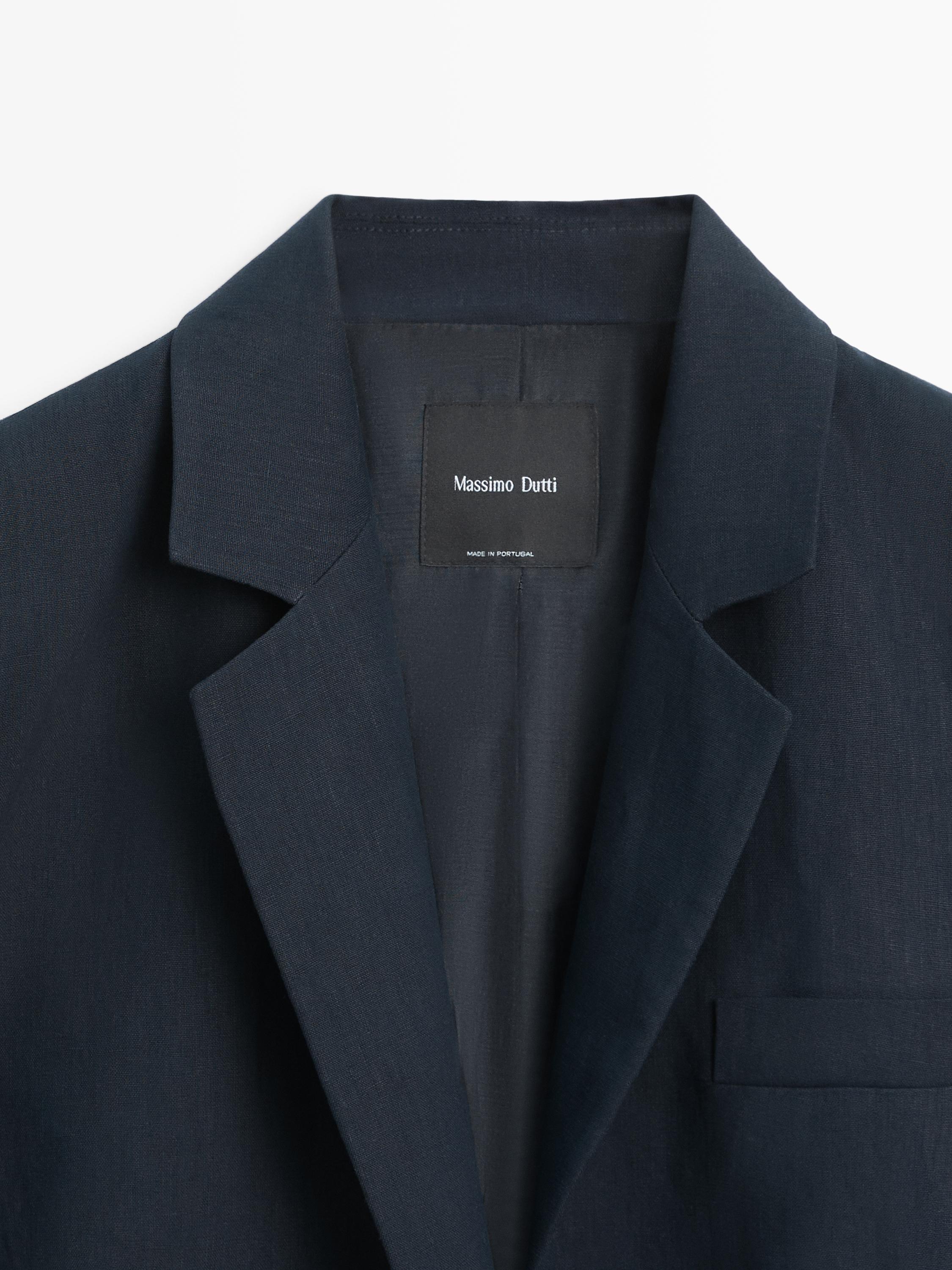 100% linen suit blazer — NAVY BLUE
