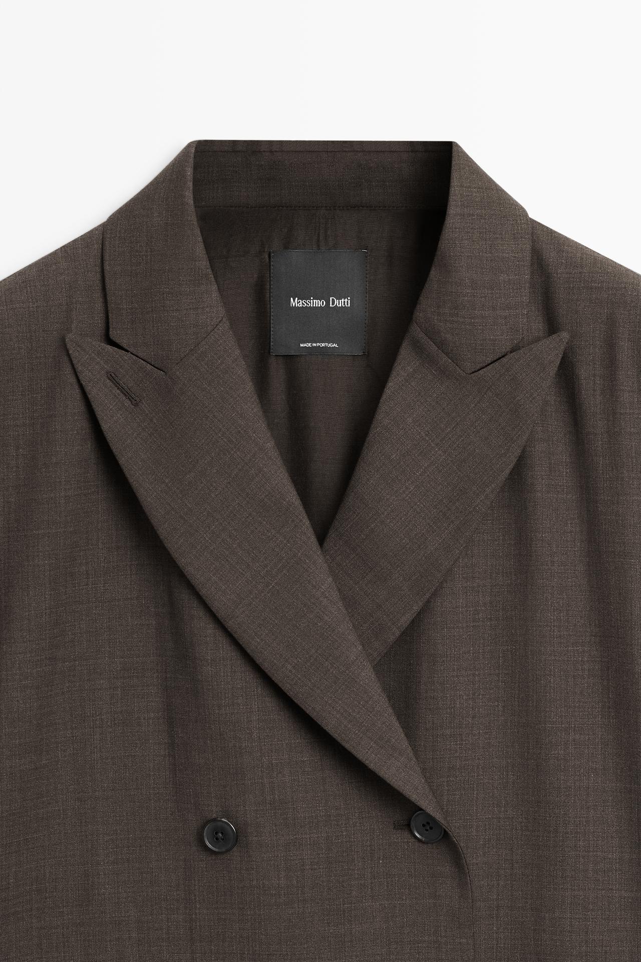 Double-breasted blazer with pocket detail — DARK GREY