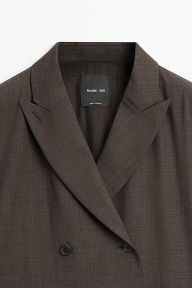 Double-breasted blazer with pocket detail — DARK GREY 9