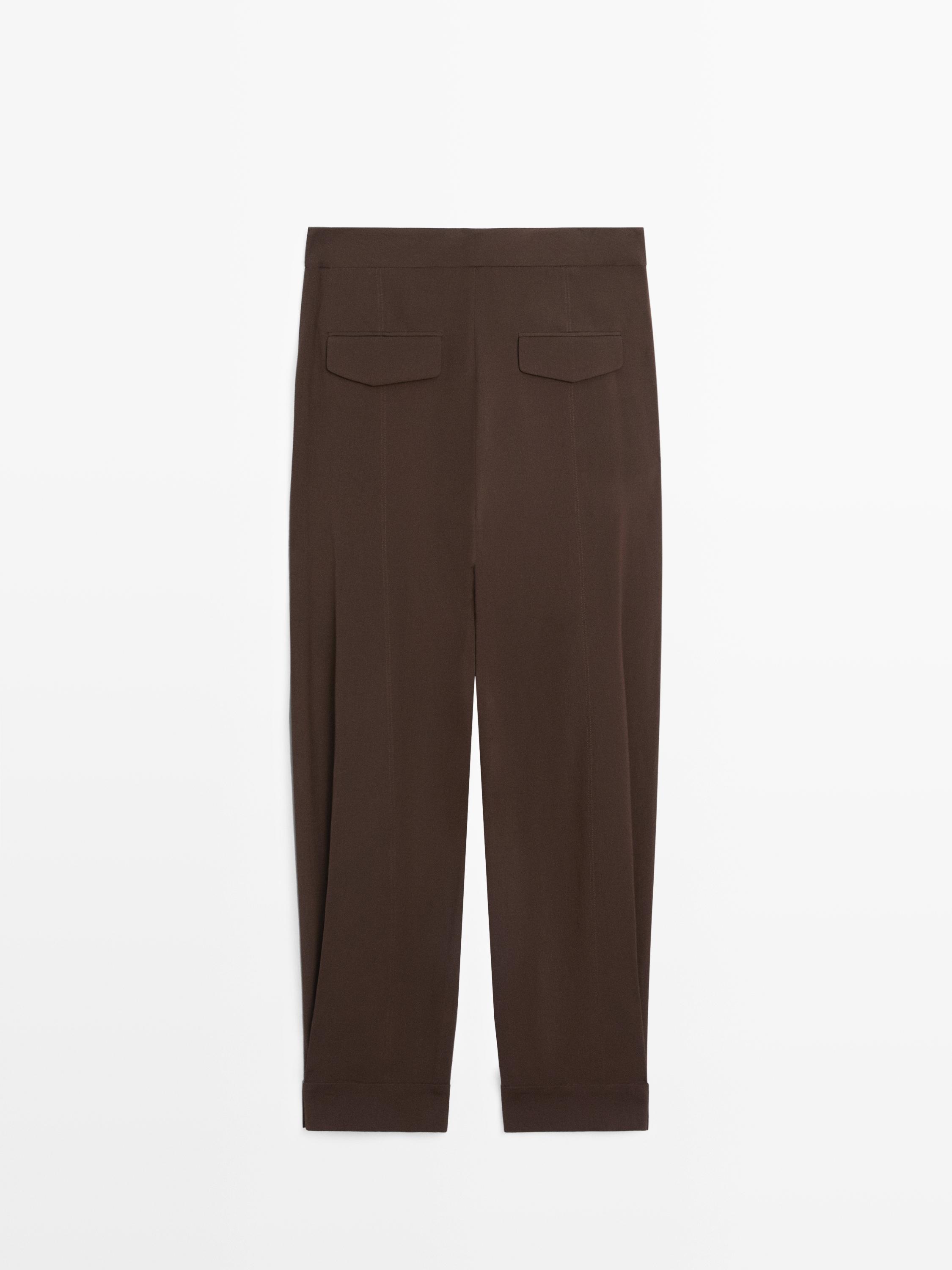 Darted sarouel trousers — BROWN