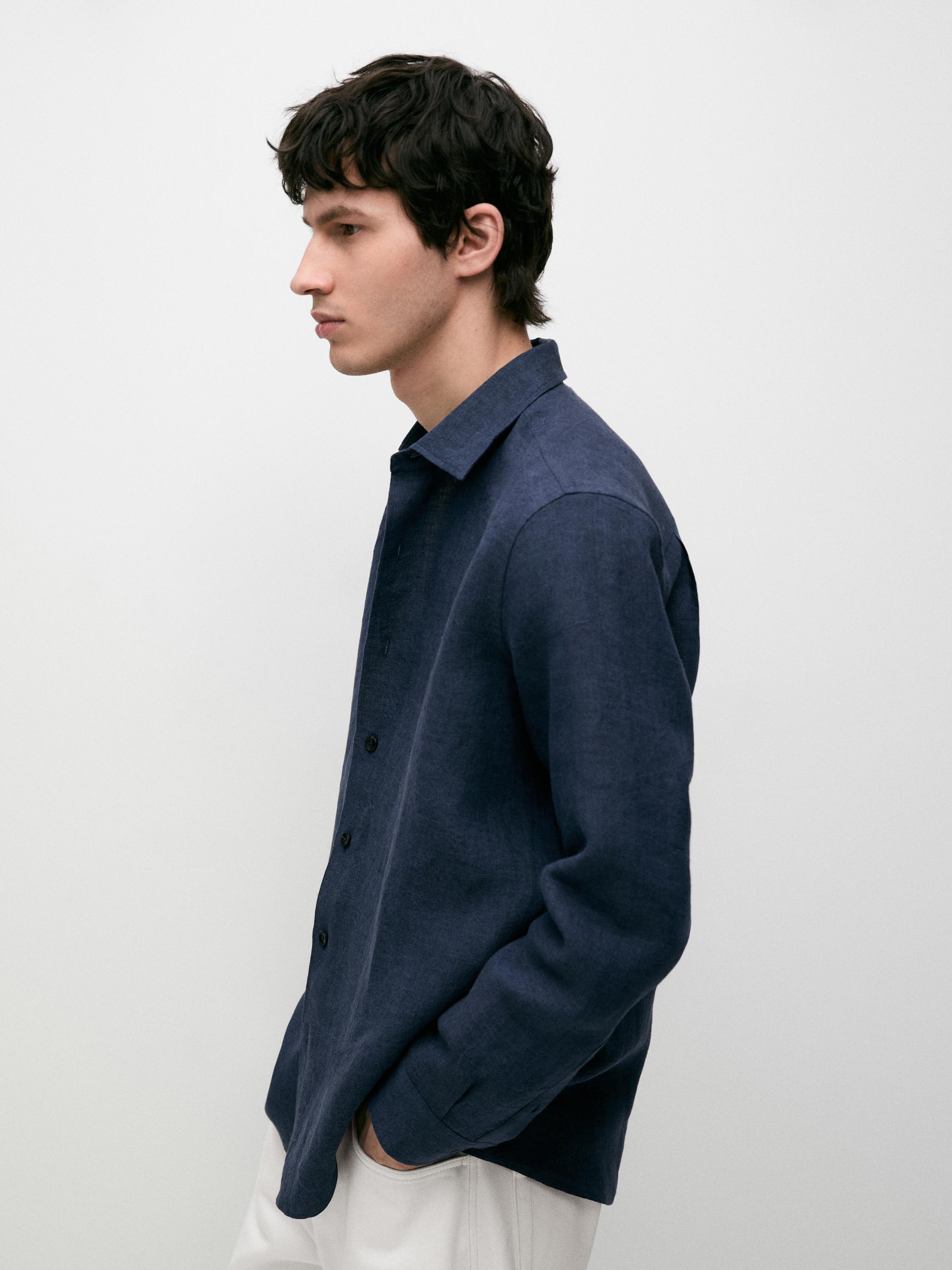 %100 keten regular fit gömlek