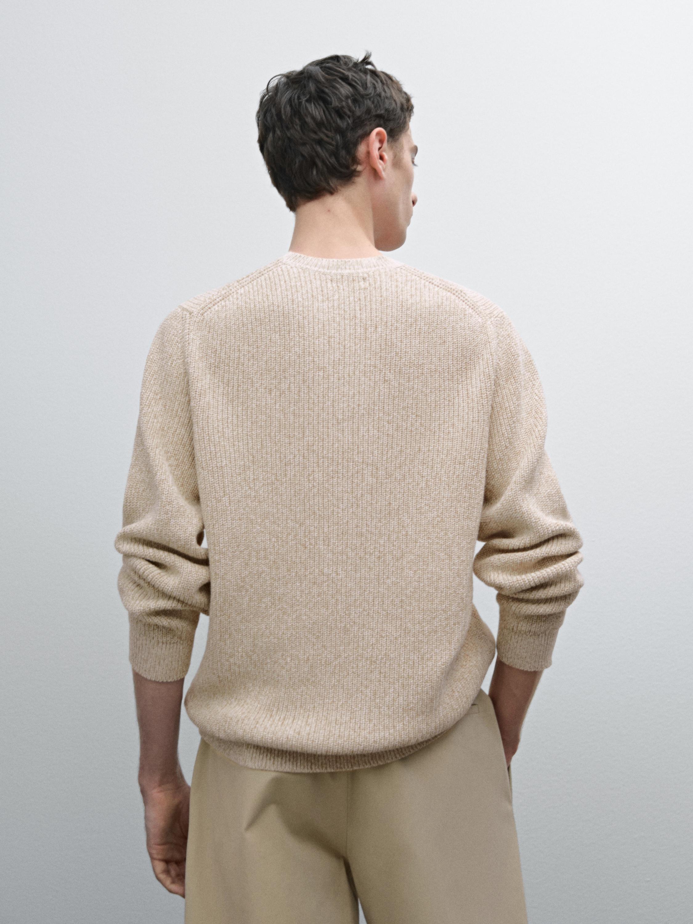 100% cotton ribbed knit sweater