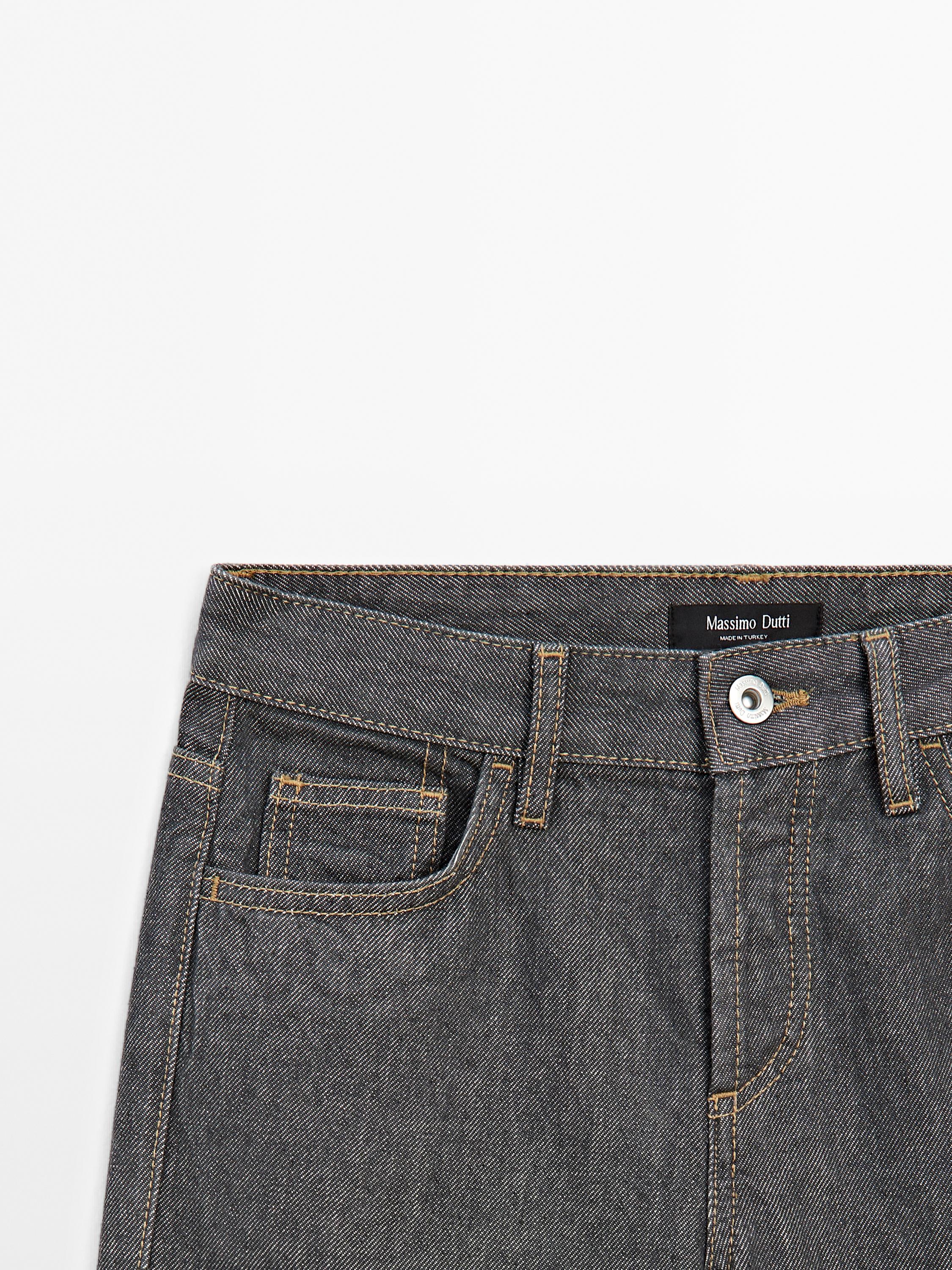Mid-rise wide-leg cotton jeans