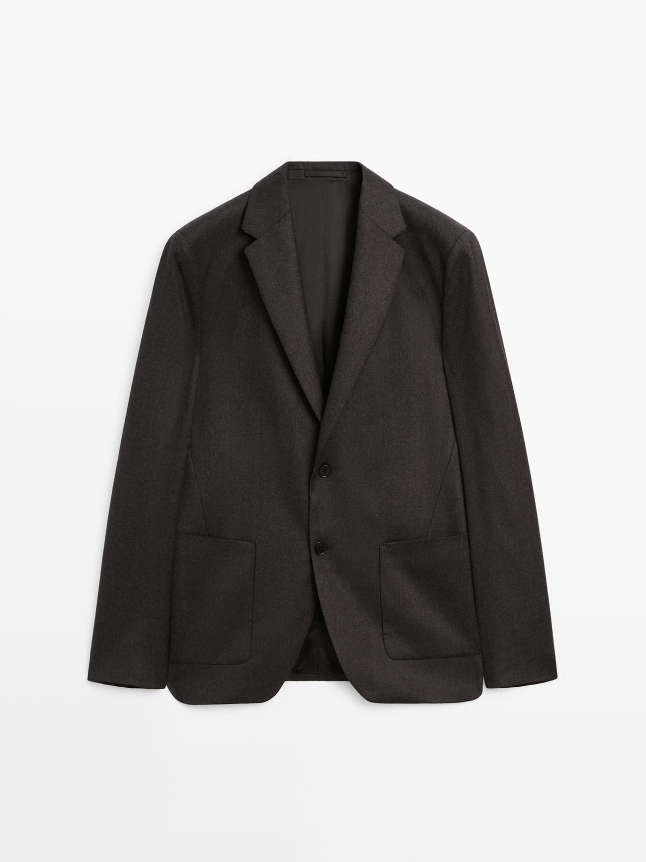Massimo Dutti - Herre - Blazer I 100% Uld - Chokolade - 52