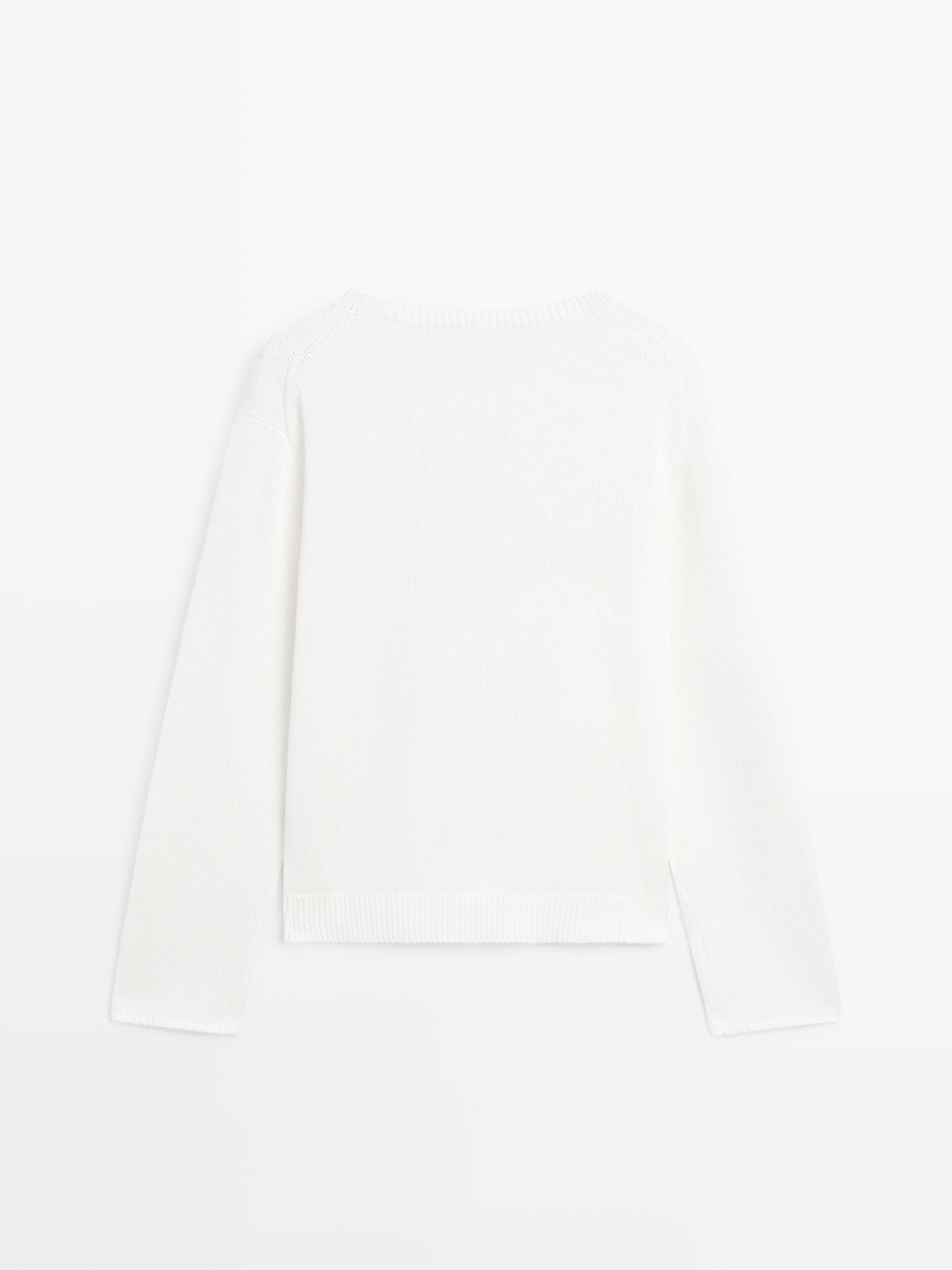 Mercerised cotton knit sweater