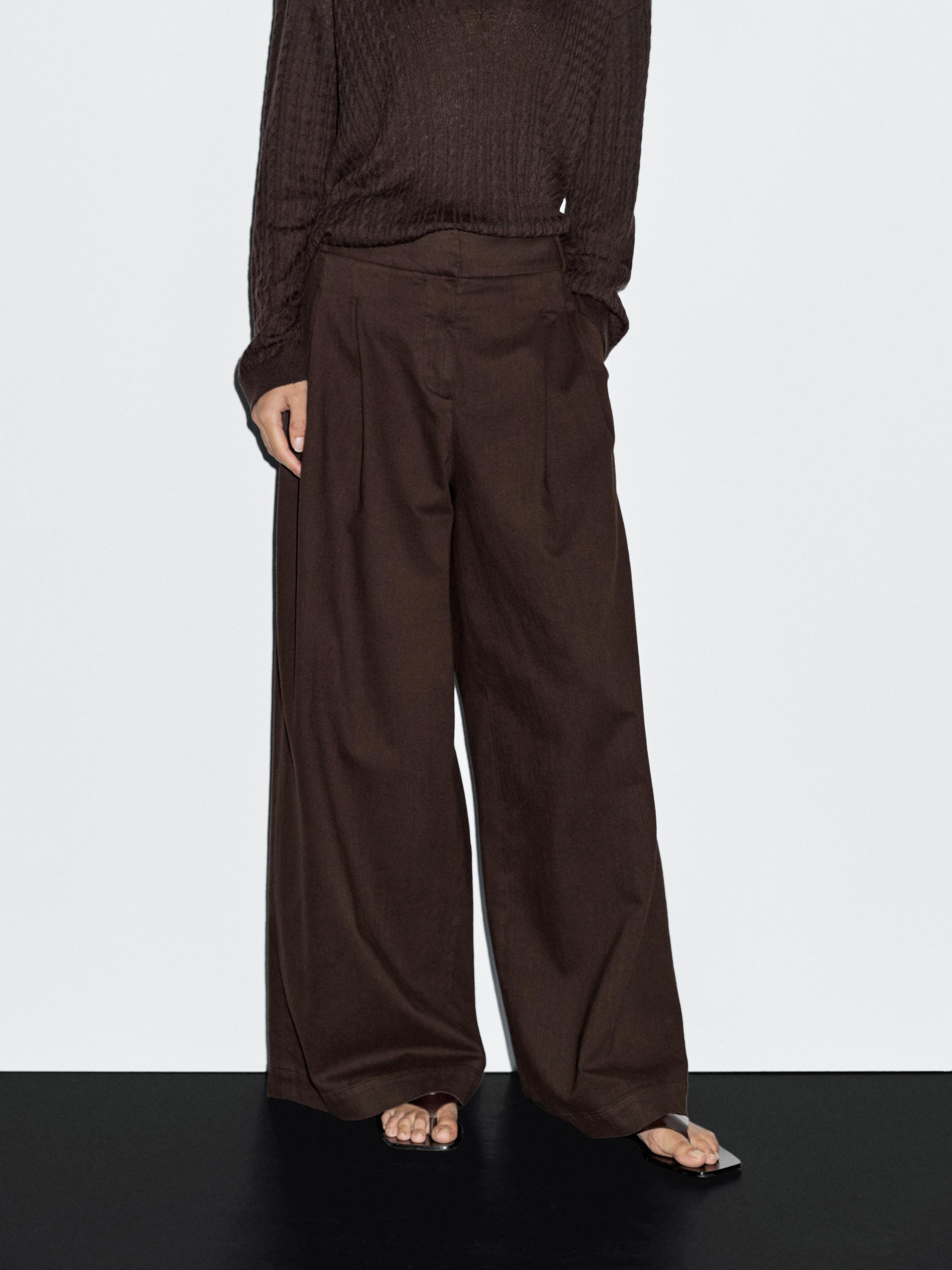 High-waist wide-leg trousers