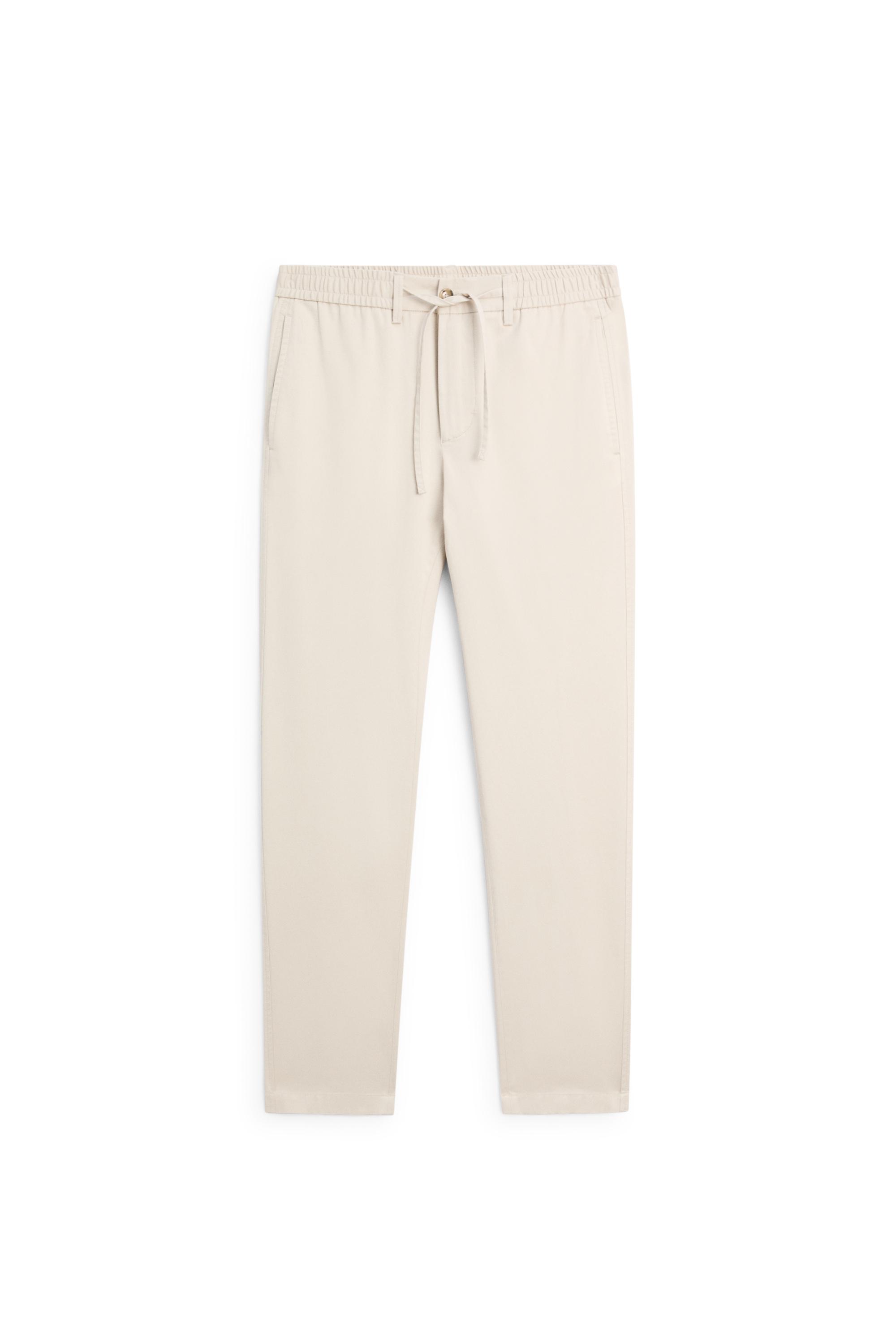 Cotton blend jogger fit pants — BEIGE