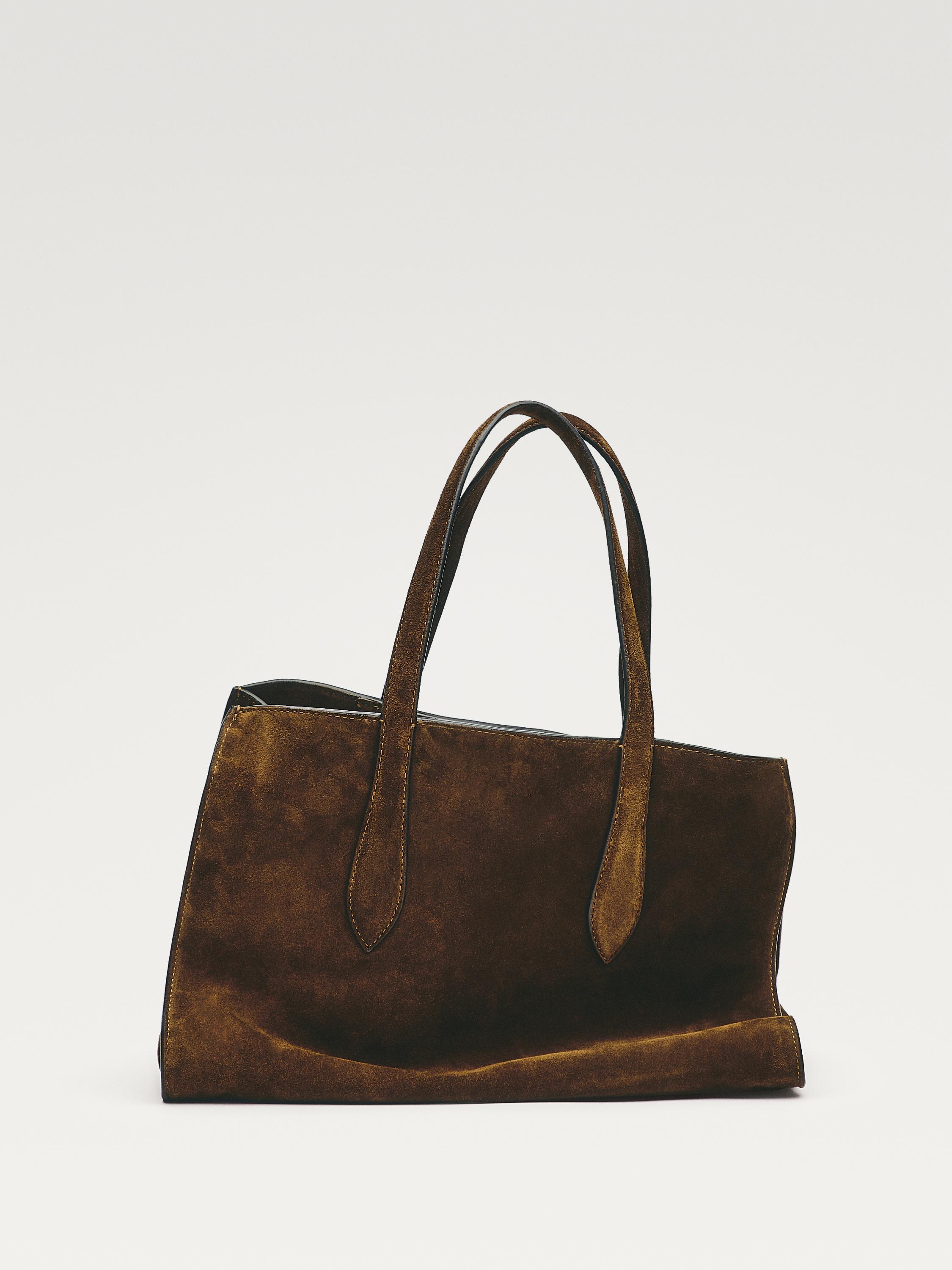 Mittelgroße Tasche aus Rauleder mit Icon