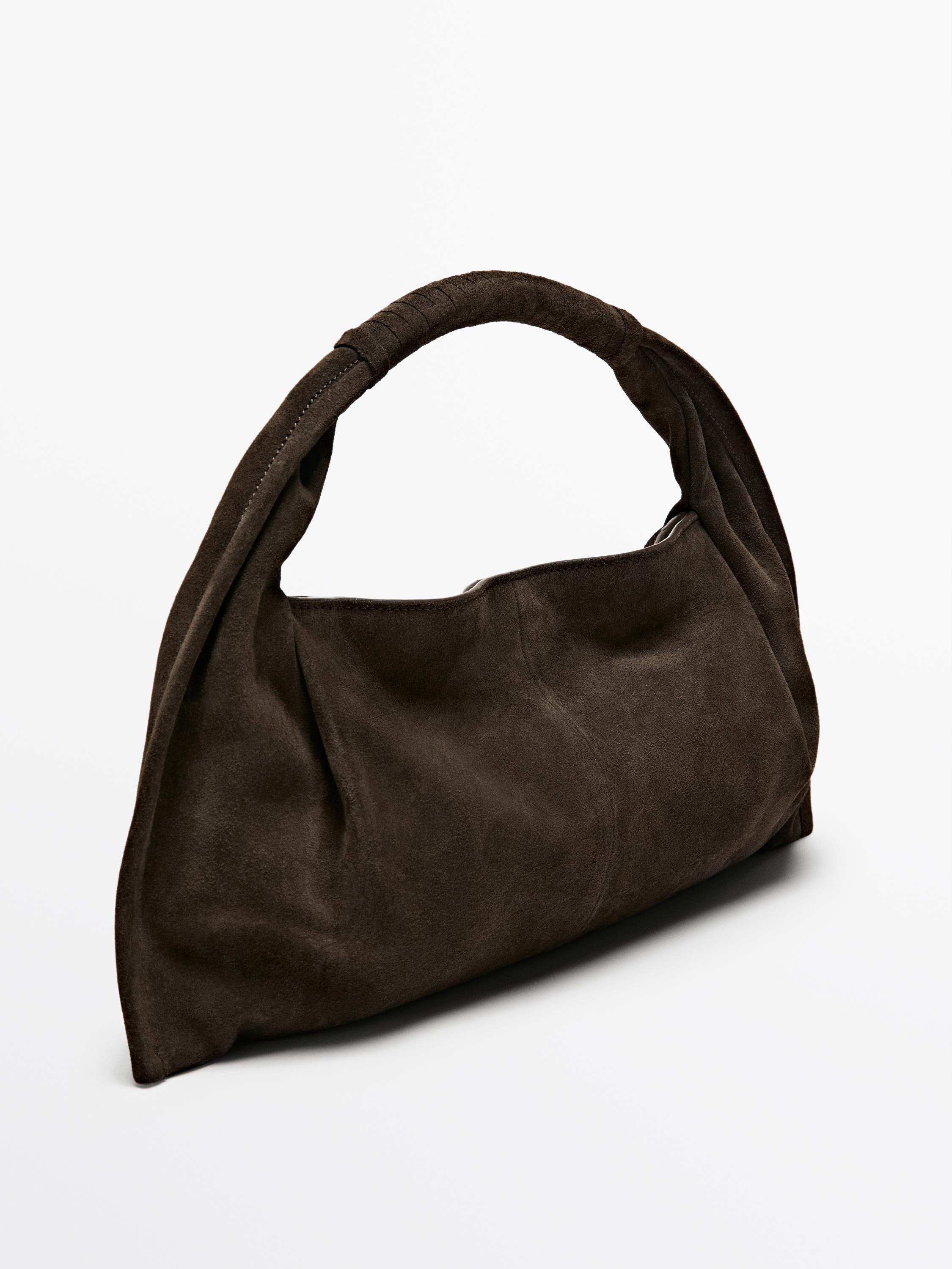 Split suede handbag