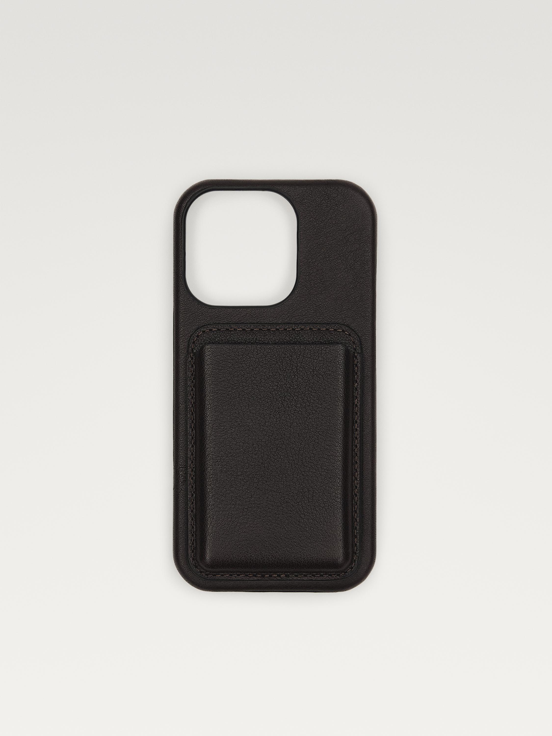 Nappa leather iPhone 16 Pro case — BROWN