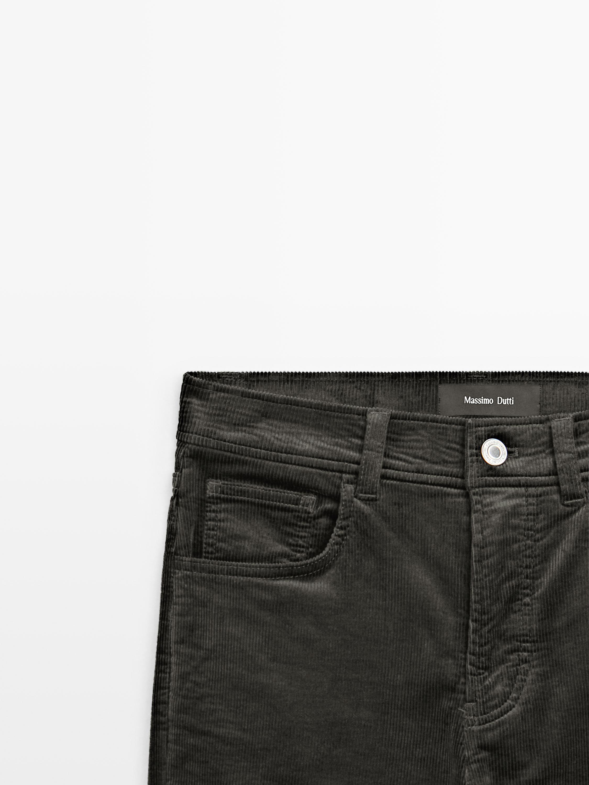 Straight-leg needlecord trousers