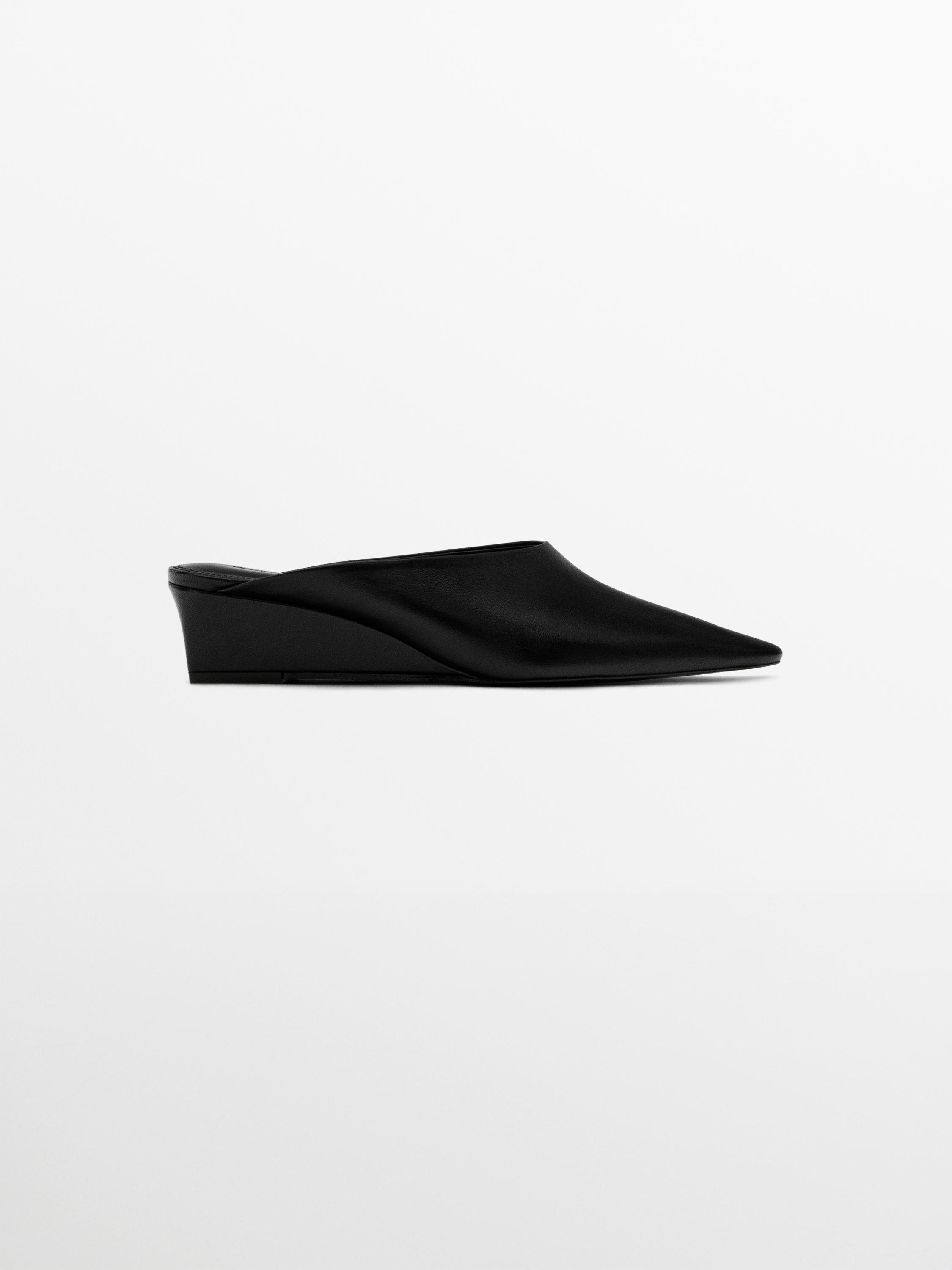 Wedge heel mules — BLACK