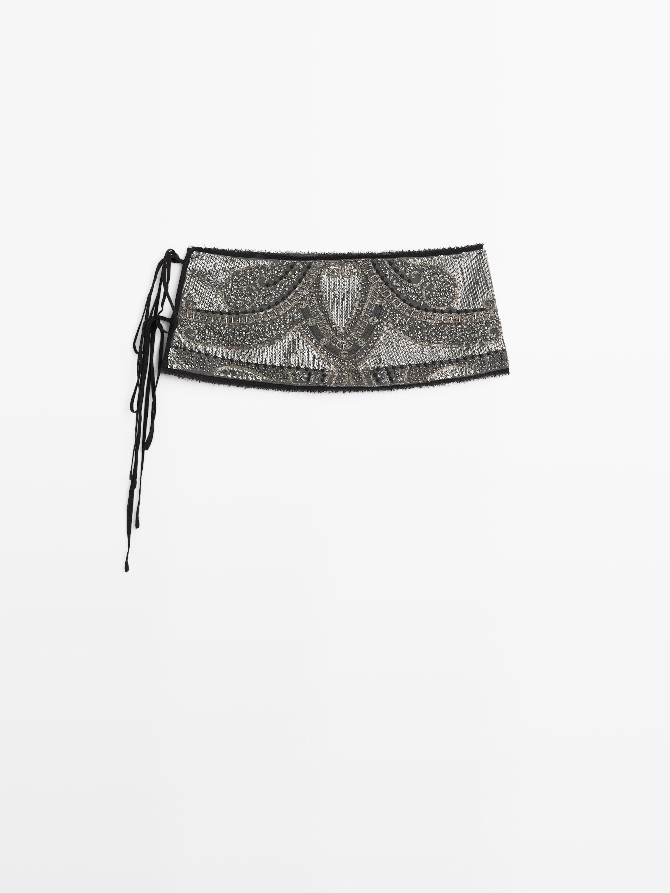 Sash belt with embroidered details - STUDIO