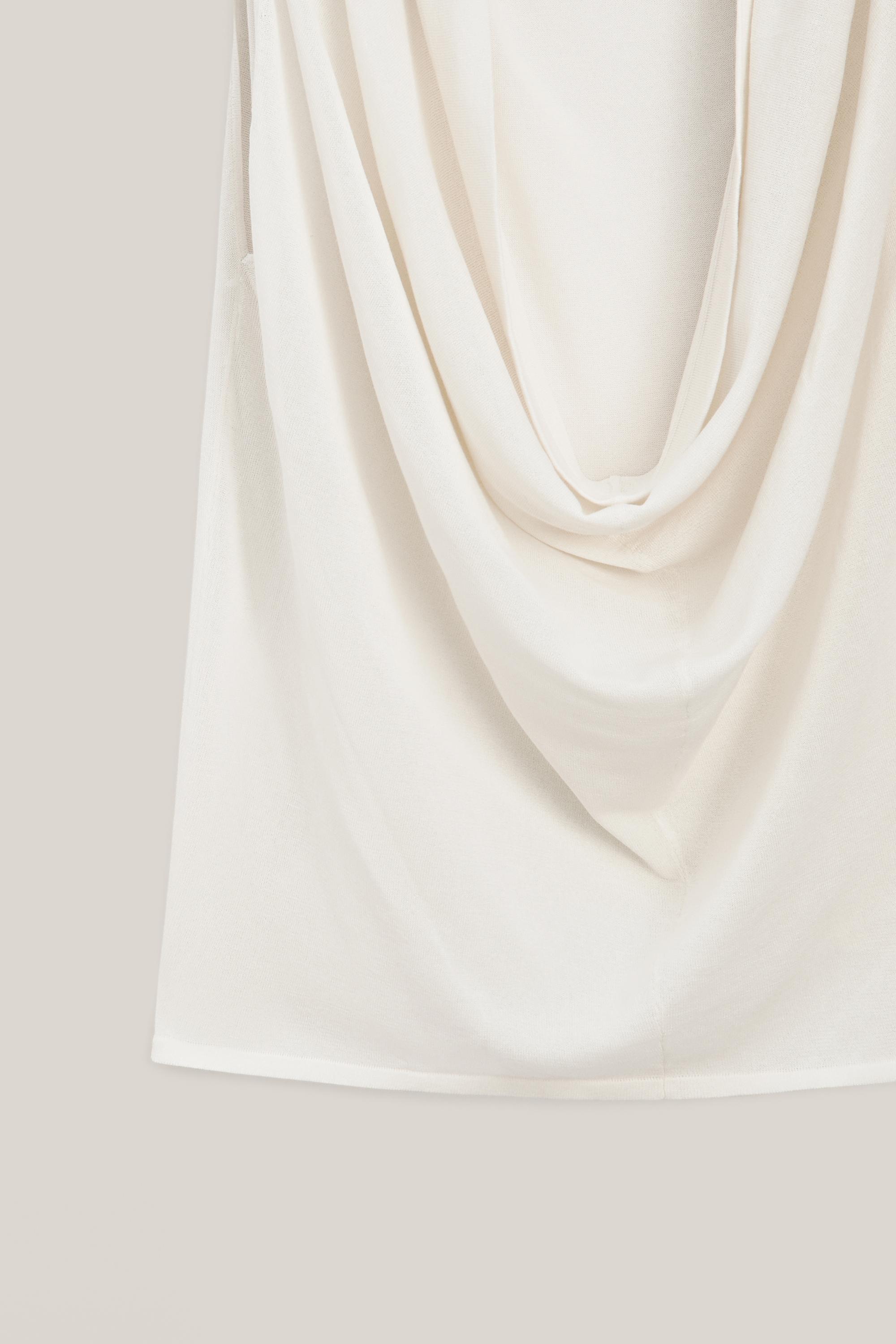 Silk blend top with cowl neckline - LIMITED EDITION — WHITE