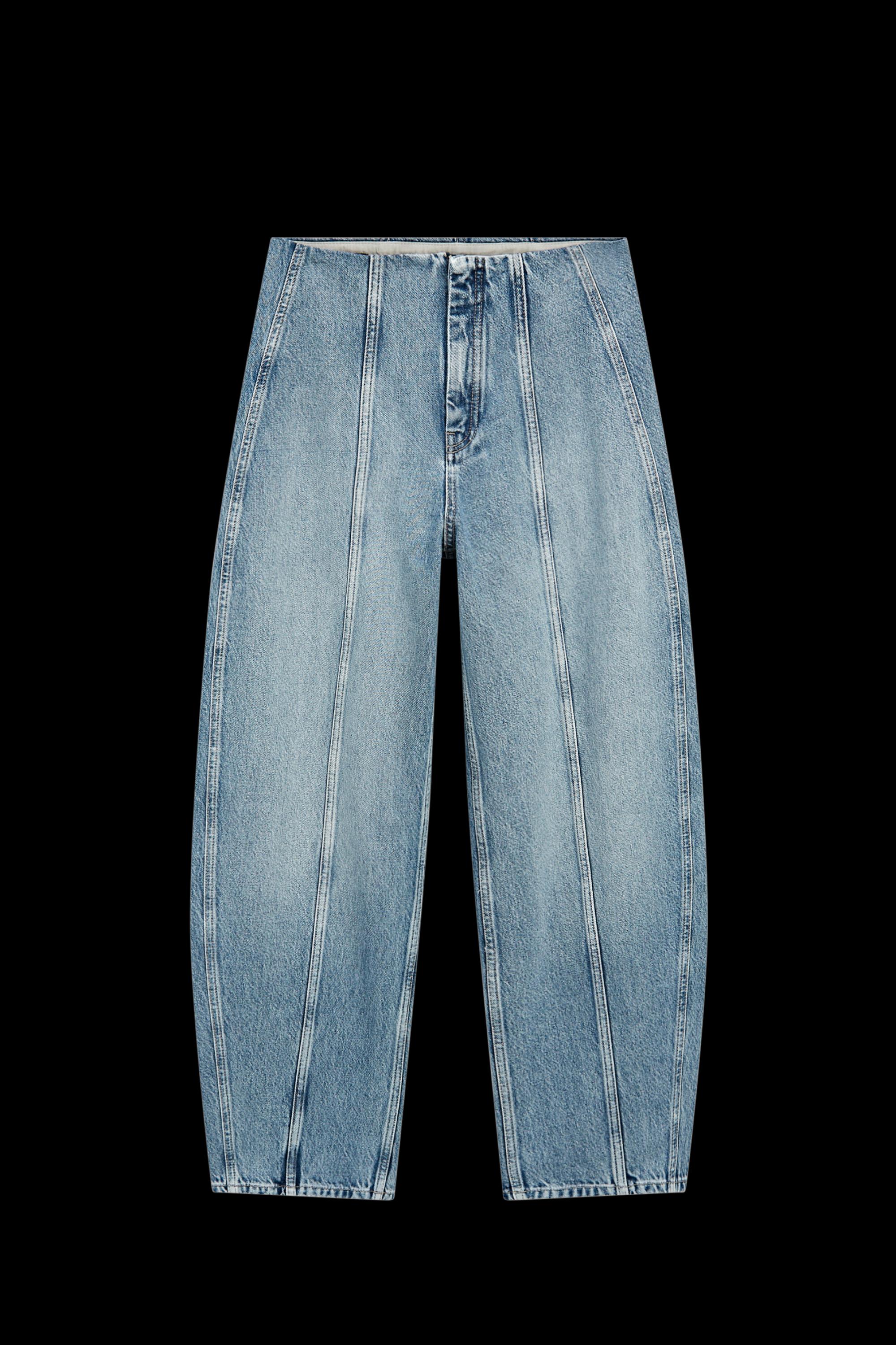 Barrel fit jeans with seam details — Light Blue