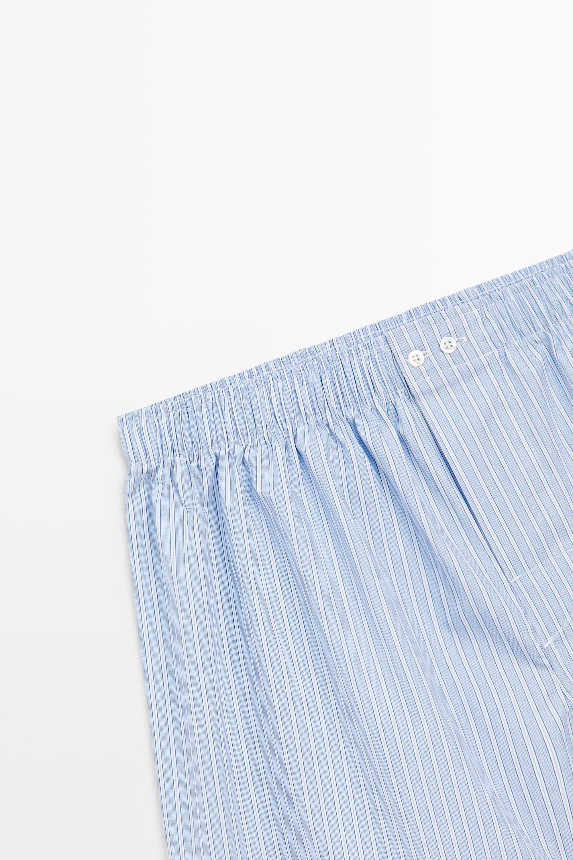 100% cotton striped boxers — SKY BLUE