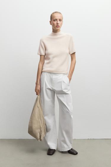 100% Cashmere Mock Turtleneck Sweater — CREAM 8