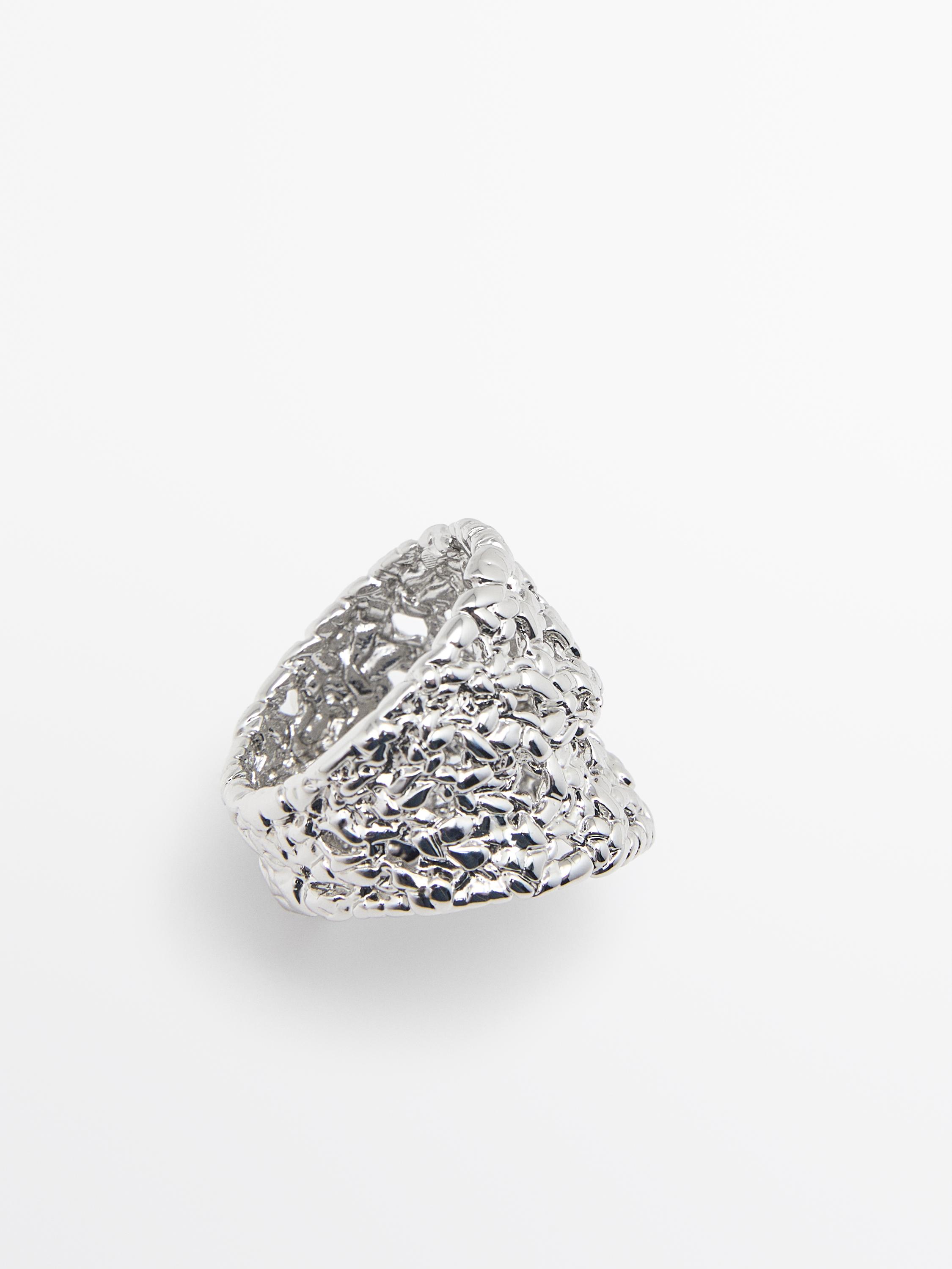 Wide braided ring — SILVER