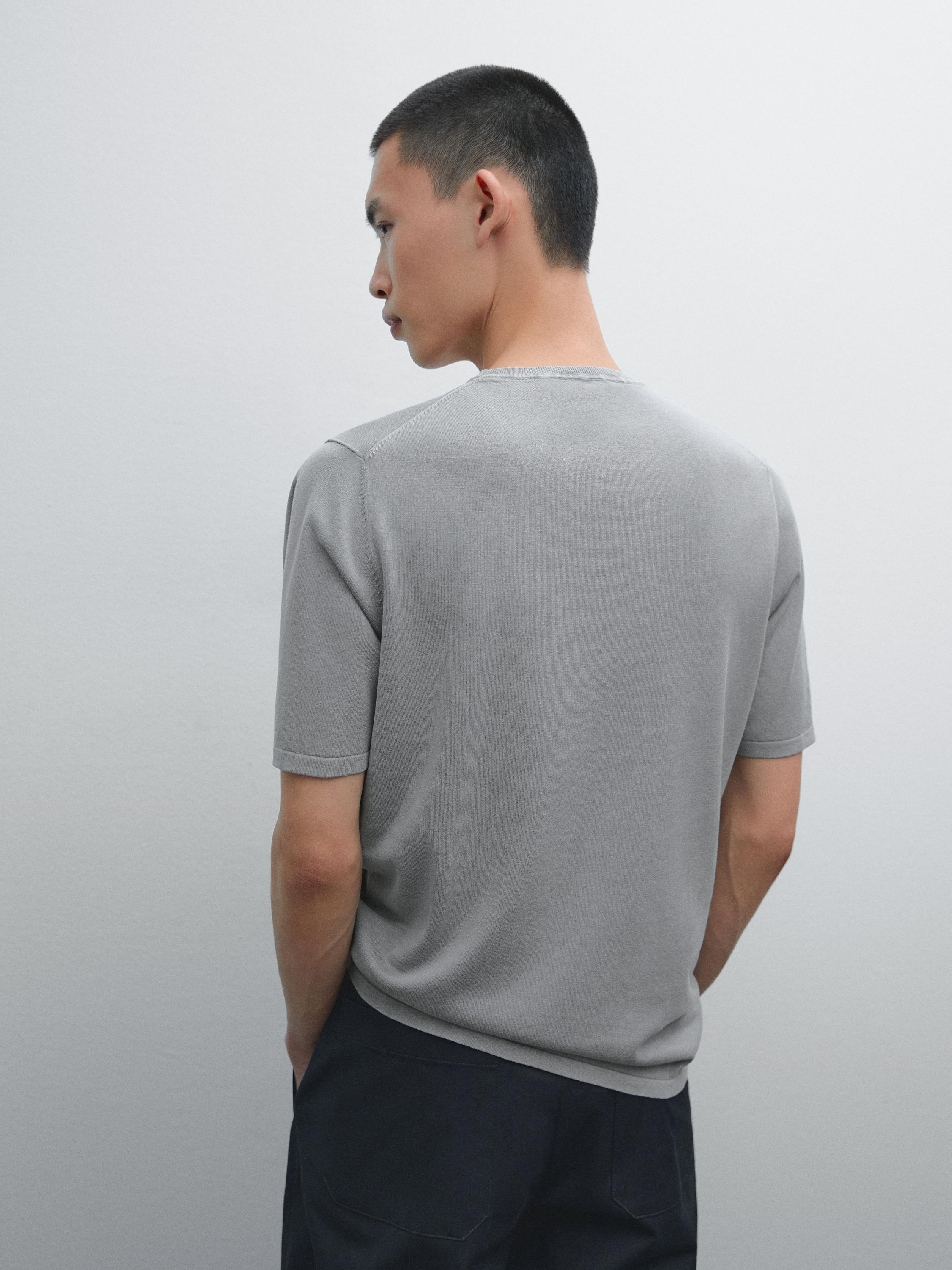 Cotton blend knit T-shirt