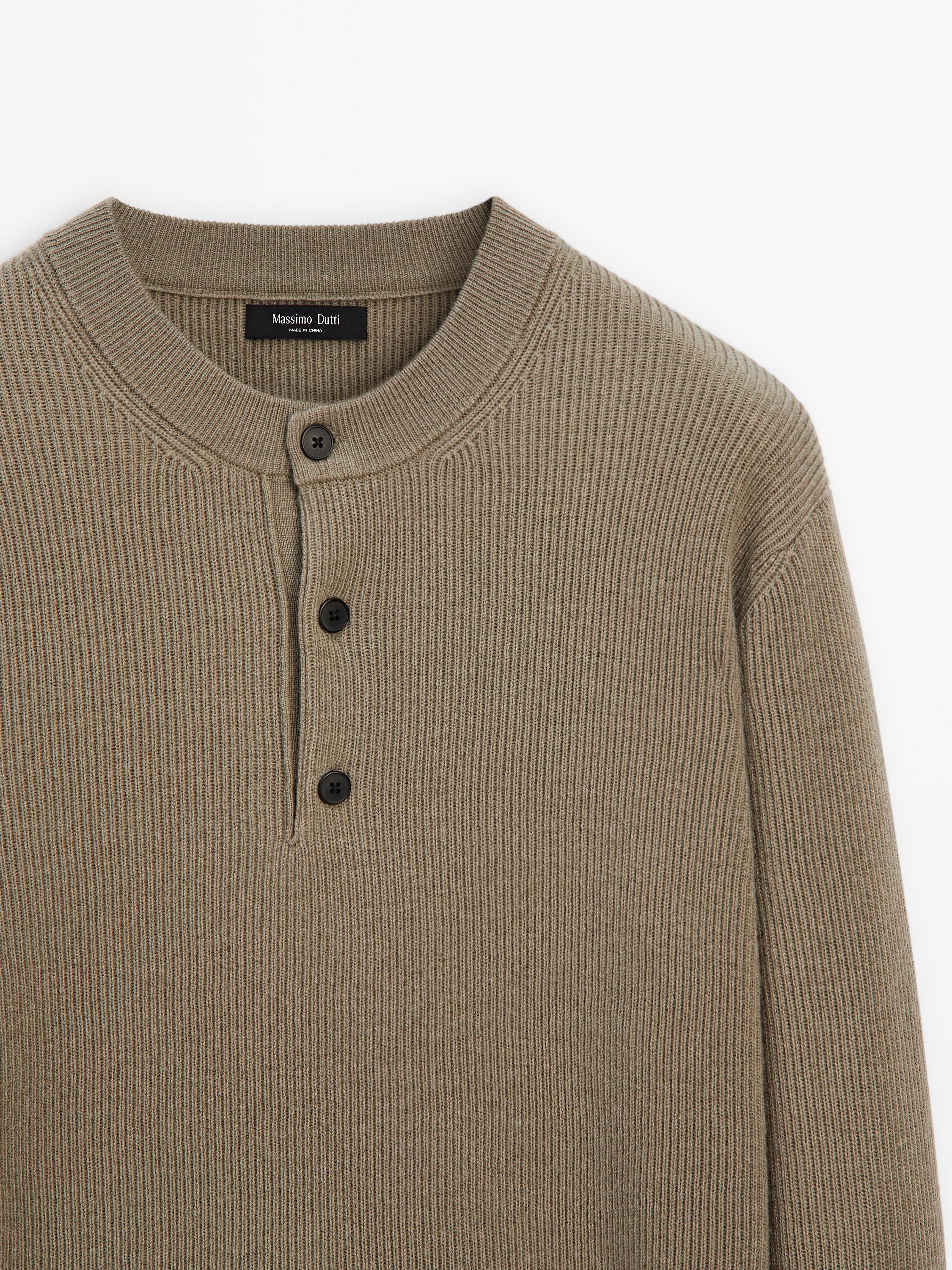 Wool blend knit sweater
