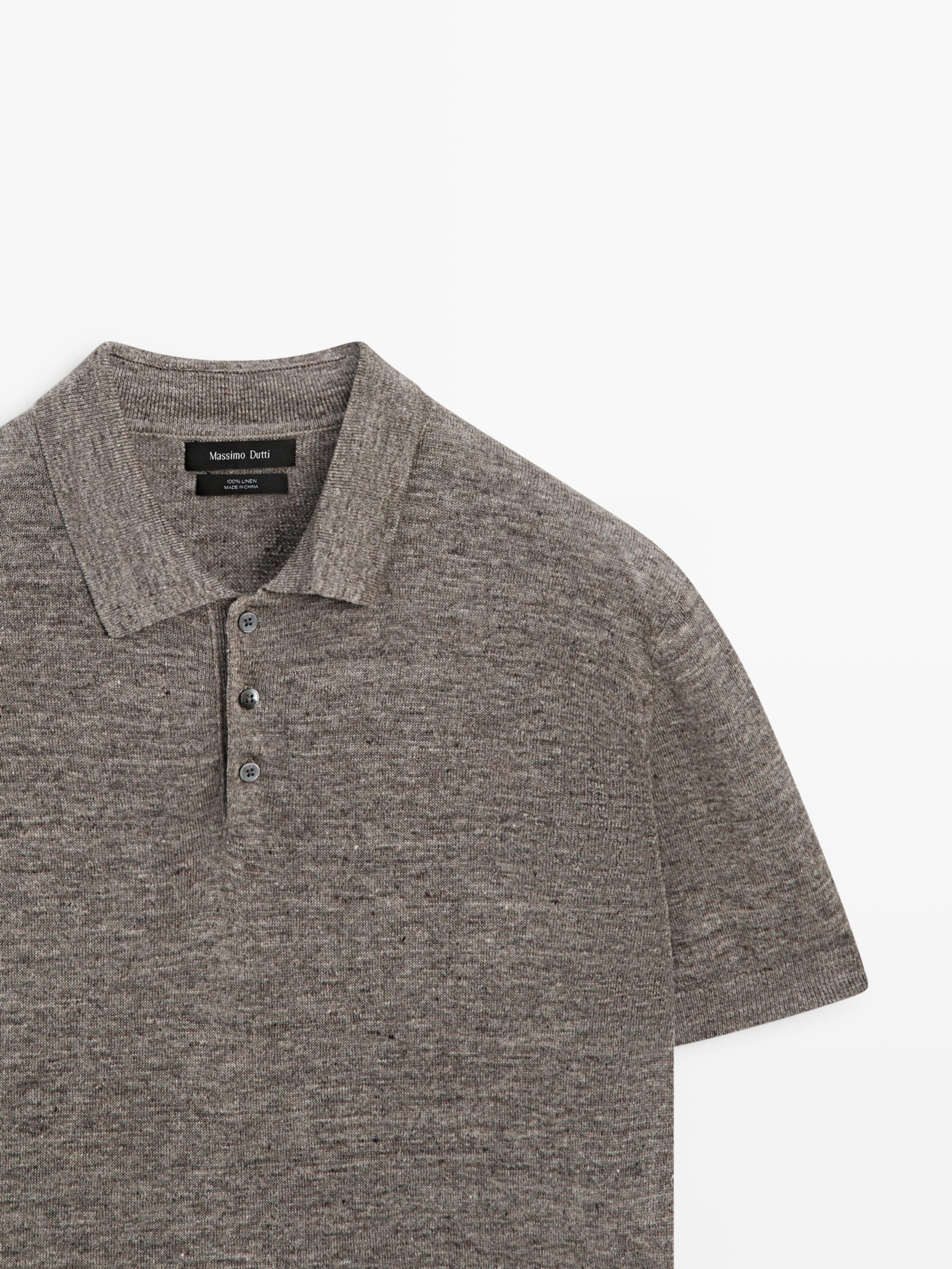 100% linen melange polo shirt — CAREY
