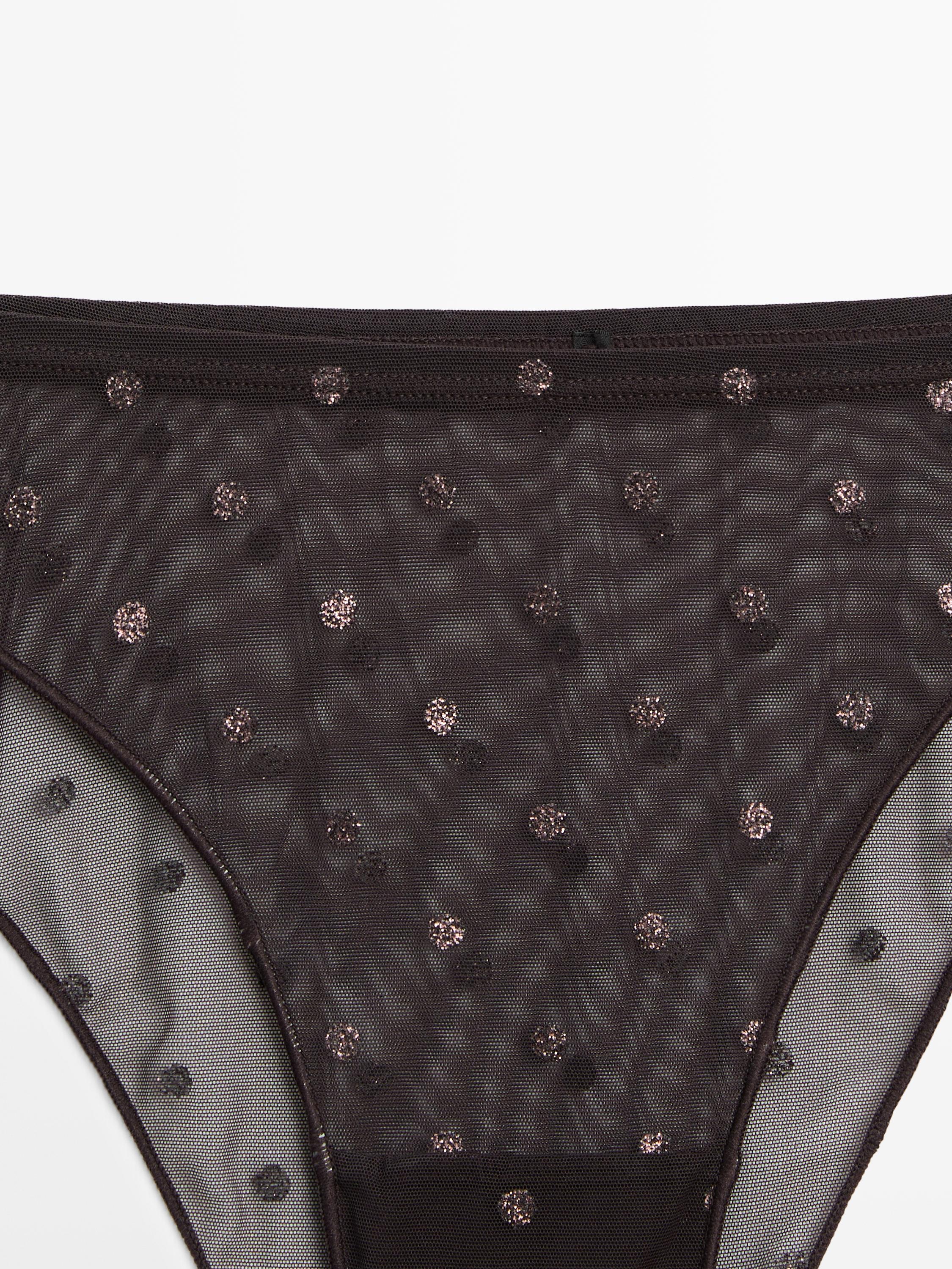 Semi-sheer polka dot briefs — MOLE BROWN