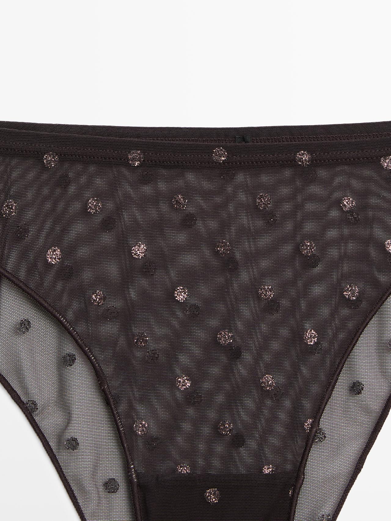 Semi-sheer polka dot briefs — MOLE BROWN