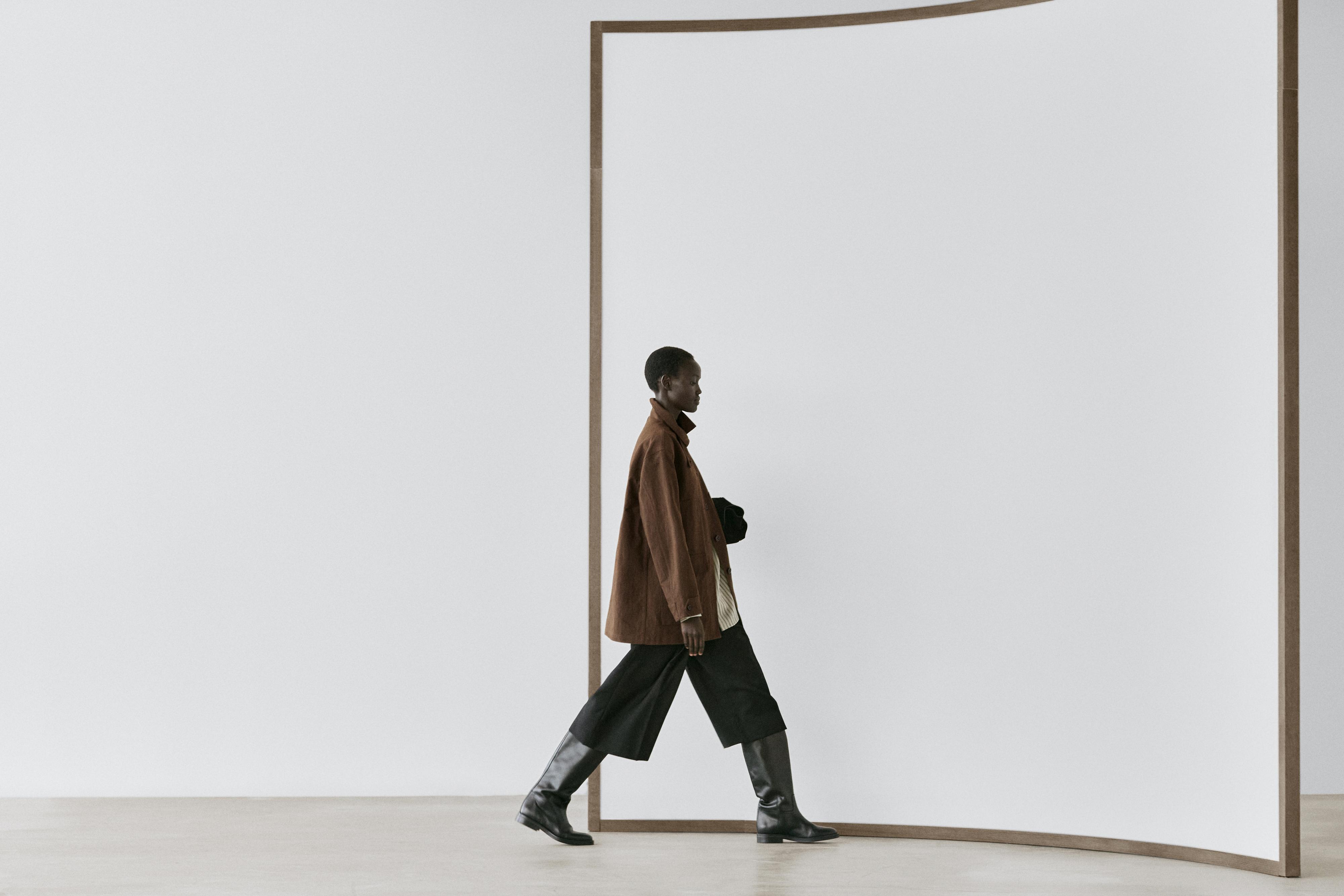 Cotton blend jacket with pockets — BROWN